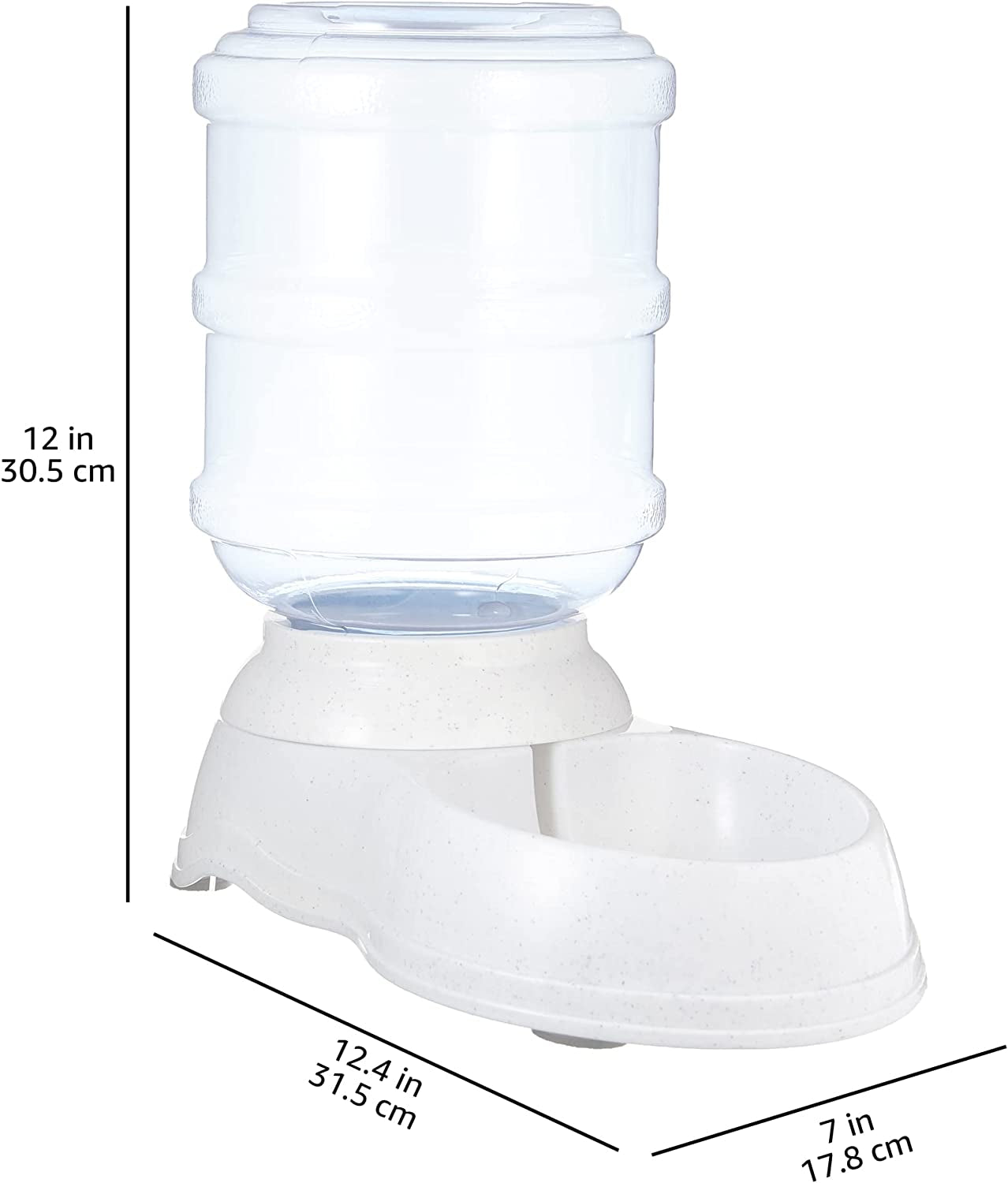 Gravity Pet Water Dispenser for Cat and Dog, Easy to Clean, 1 Gallon Capacity, Small, Gray