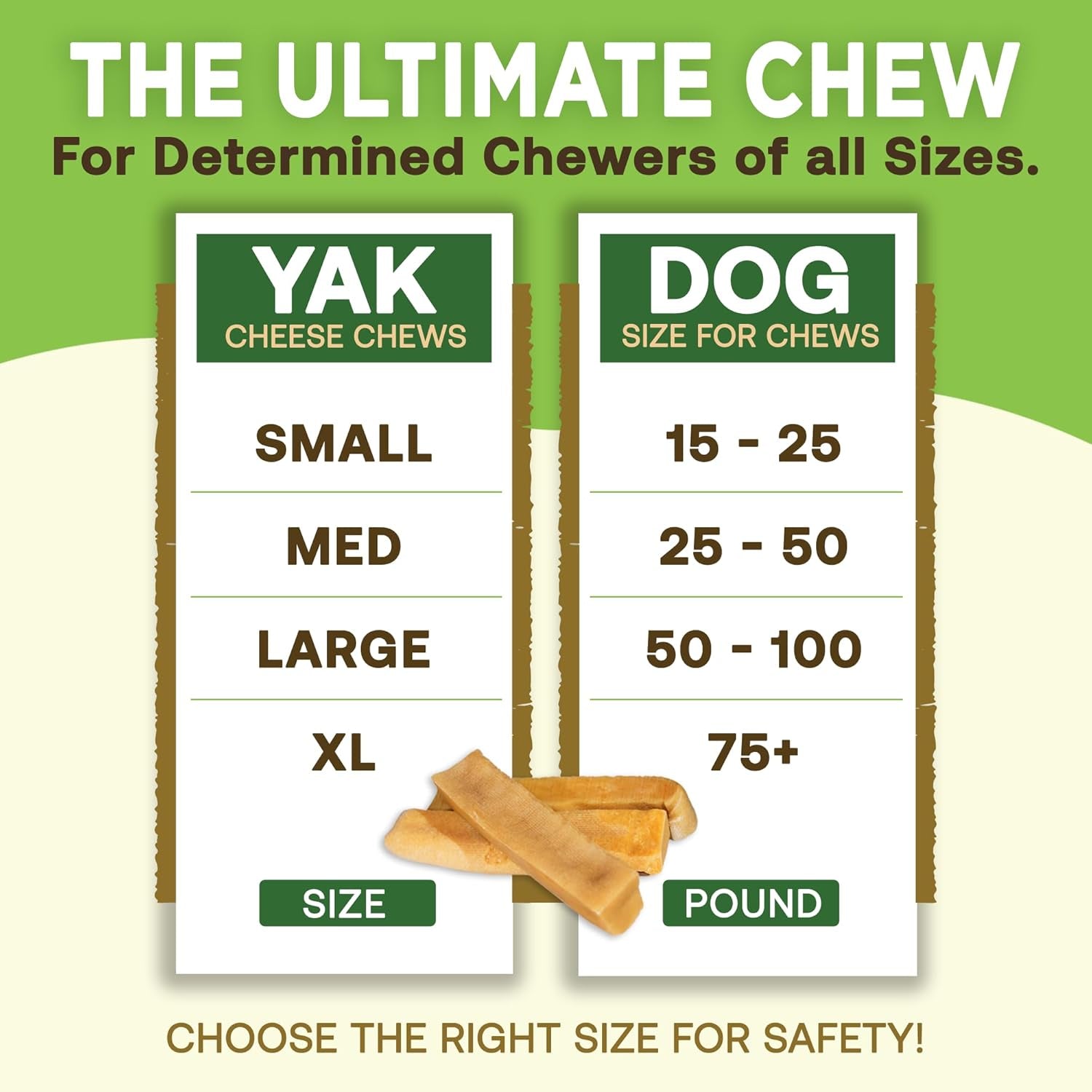 Ecokind Premium Gold Yak Cheese Himalayan Dog Chews, Dog Treats for Medium Dogs, All Natural, High Protein, for Aggressive Chewers, Medium - 3 Chews