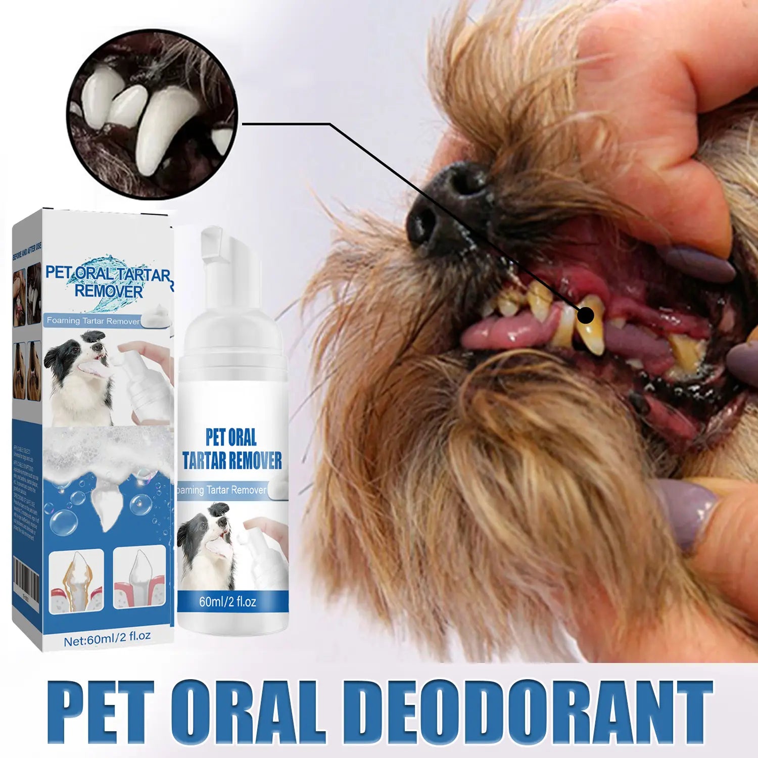 Truerelief PET Dog Oral Care Spray, Vet-Recommended Breath Freshener & Plaque Softener, No-Brushing Solution for Tartar Reduction, Gum Redness & Infection Relief, Cleaner Teeth, Plaque Softer