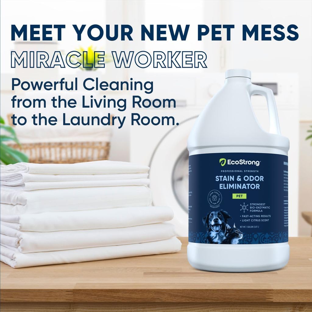 Eco Strong Pet Stain and Odor Remover - Cat Urine Enzyme Cleaner Destroyer, Urine Destroyer for Dogs, Pet Urine Enzyme Cleaner - 32 OZ