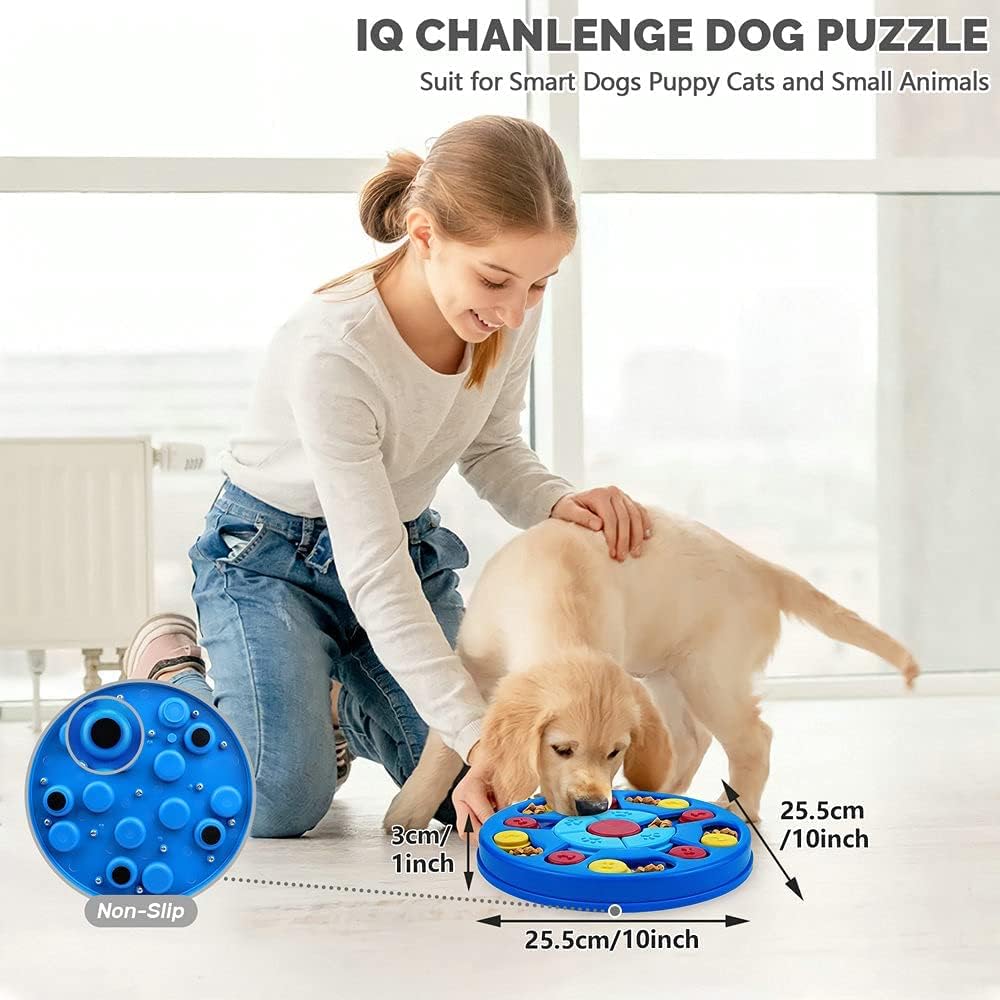 Dog Puzzle Toys Interactive Dog Toy for Puppy IQ Stimulation &Treat Training Dog Games Treat Dispenser for Smart Dogs, Puppy &Cats Fun Feeding (Level 1-3)…