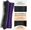 De-Shedding Dog Brush by Tangle Teezer, Dog Grooming Tool for Long Haired Breeds and Wet or Dry Fur, Large, Purple & Gray