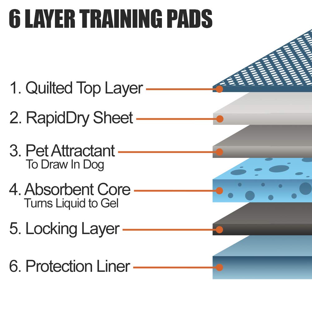 BV Charcoal Puppy Pads Leak-Proof 22"x 22" [100CT] | Pee Pads for Dogs Quick Absorb - Dog Pads 100 Pack- Potty Pads for Dogs- Puppy Pee Pads, Pet Training Pads Dog PIPI Pad Pour Chien
