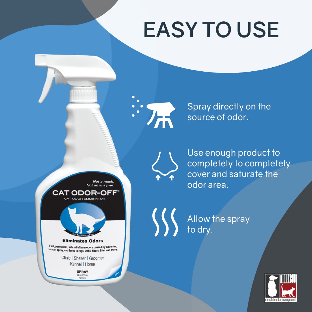 Odorcide Cat Odor-Off: Cat Spray Pet Odor Eliminator for Home - Pet Urine Odor Eliminator Spray, 22oz