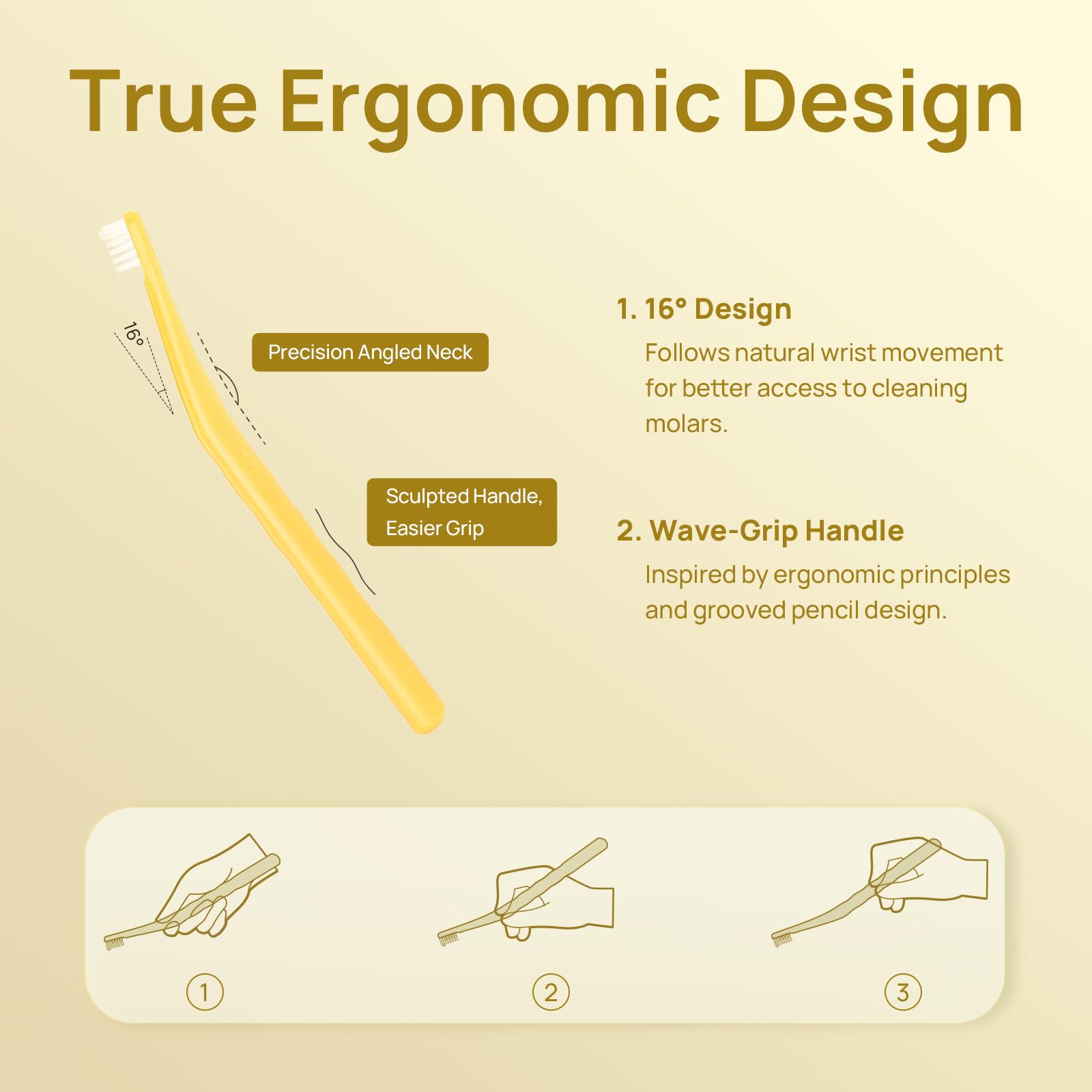 HICC PET Toothbrush for Dogs & Large Cats, Vet-Recommended Dog Toothbrush with Triple Bristle, Ergonomic Design, Improves Oral Hygiene, Deep Teeth Cleaning, Gum & Dental Care, Toothpaste Not Included