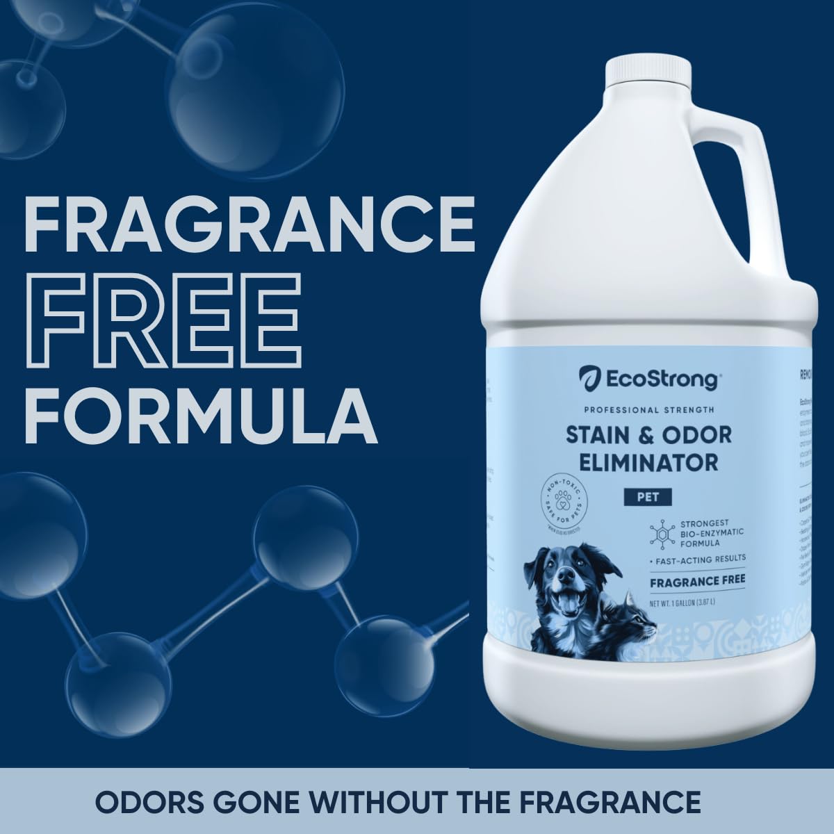 Eco Strong Pet Stain and Odor Remover - Cat Urine Enzyme Cleaner Destroyer, Urine Destroyer for Dogs, Pet Urine Enzyme Cleaner - 32 OZ