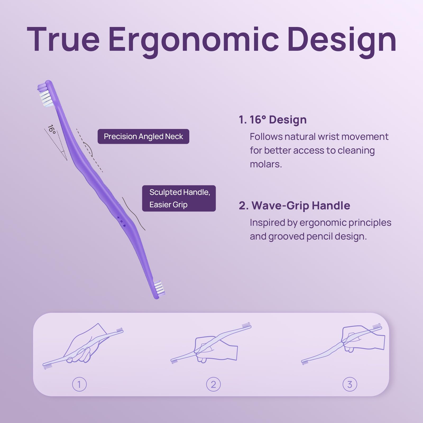 HICC PET Toothbrush for Dogs & Large Cats, Vet-Recommended Dog Toothbrush with Triple Bristle, Ergonomic Design, Improves Oral Hygiene, Deep Teeth Cleaning, Gum & Dental Care, Toothpaste Not Included