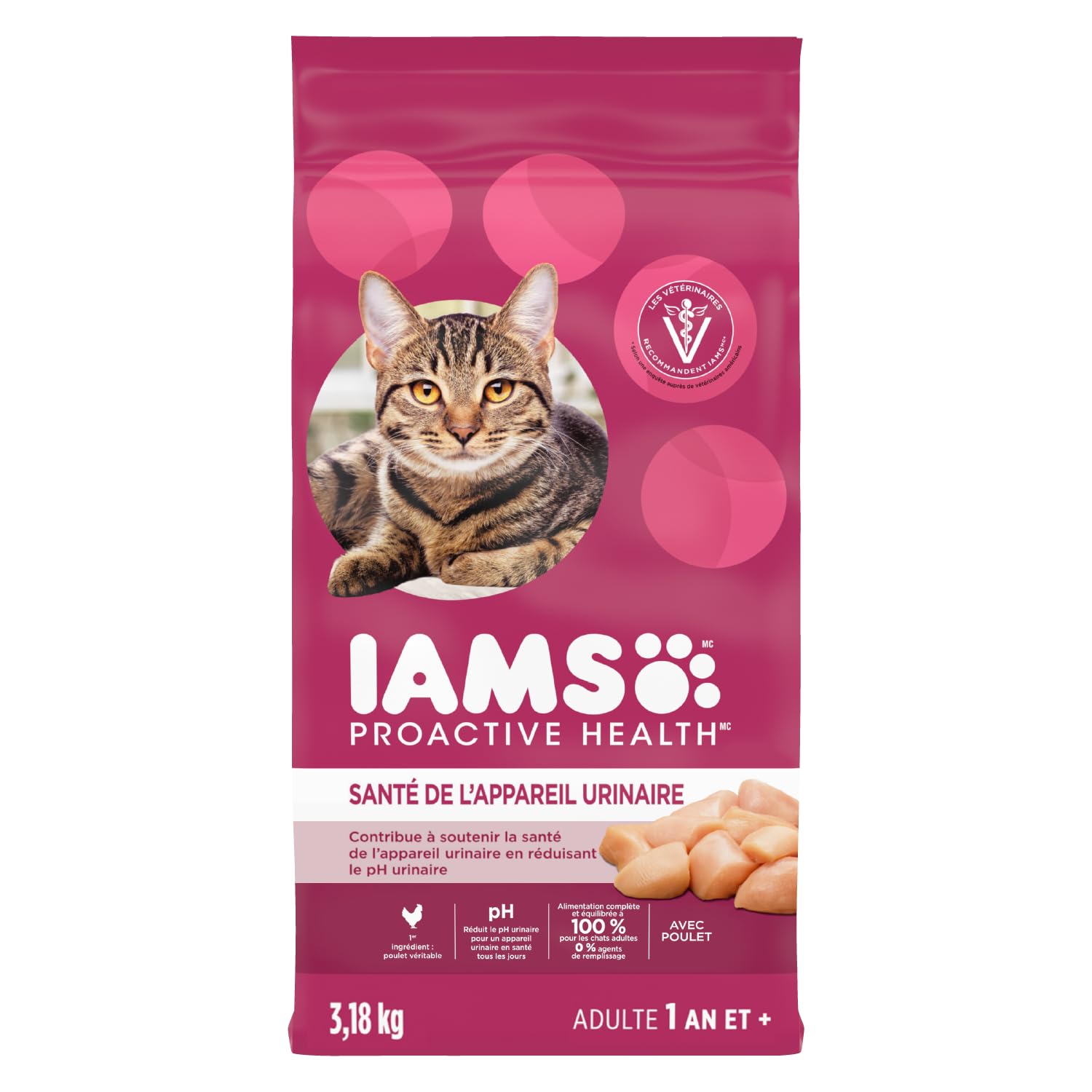 IAMS Proactive Health Urinary Tract Health Adult Dry Cat Food – with Chicken – 3.18KG (7LB) Bag