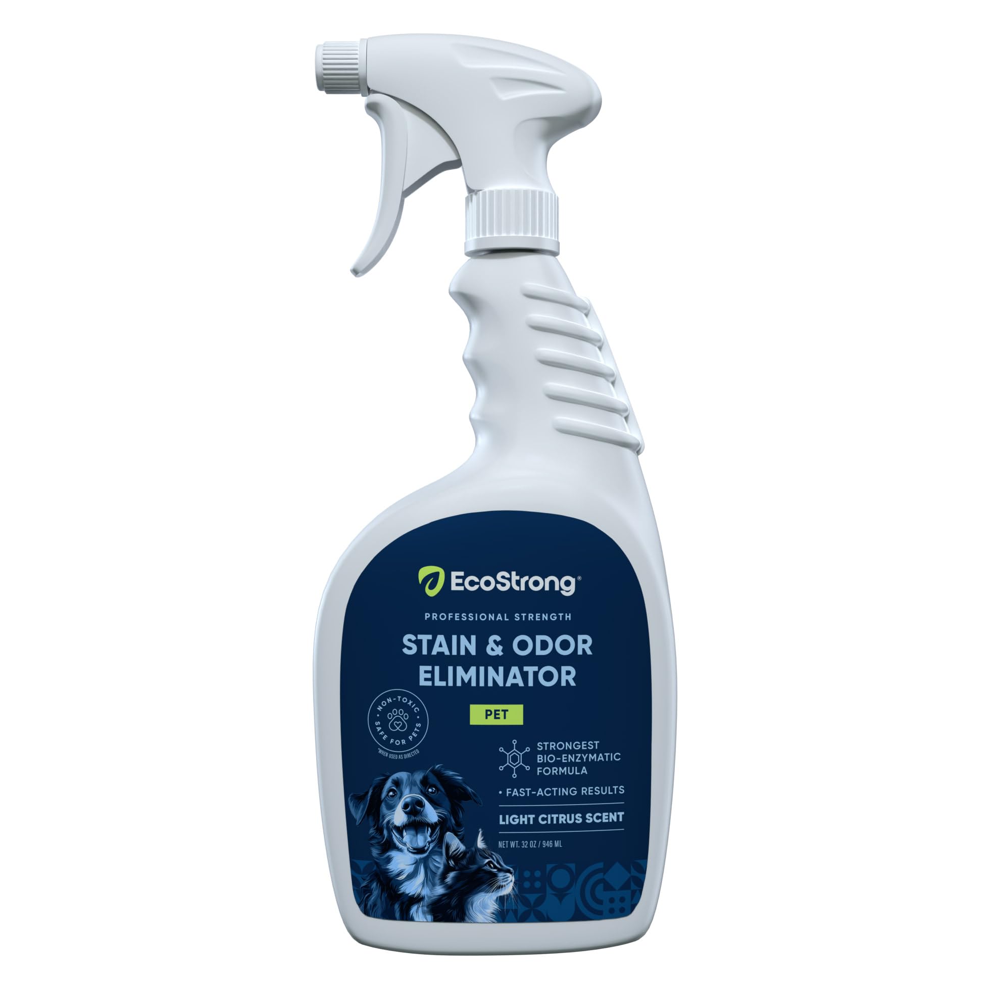 Eco Strong Pet Stain and Odor Remover - Cat Urine Enzyme Cleaner Destroyer, Urine Destroyer for Dogs, Pet Urine Enzyme Cleaner - 32 OZ