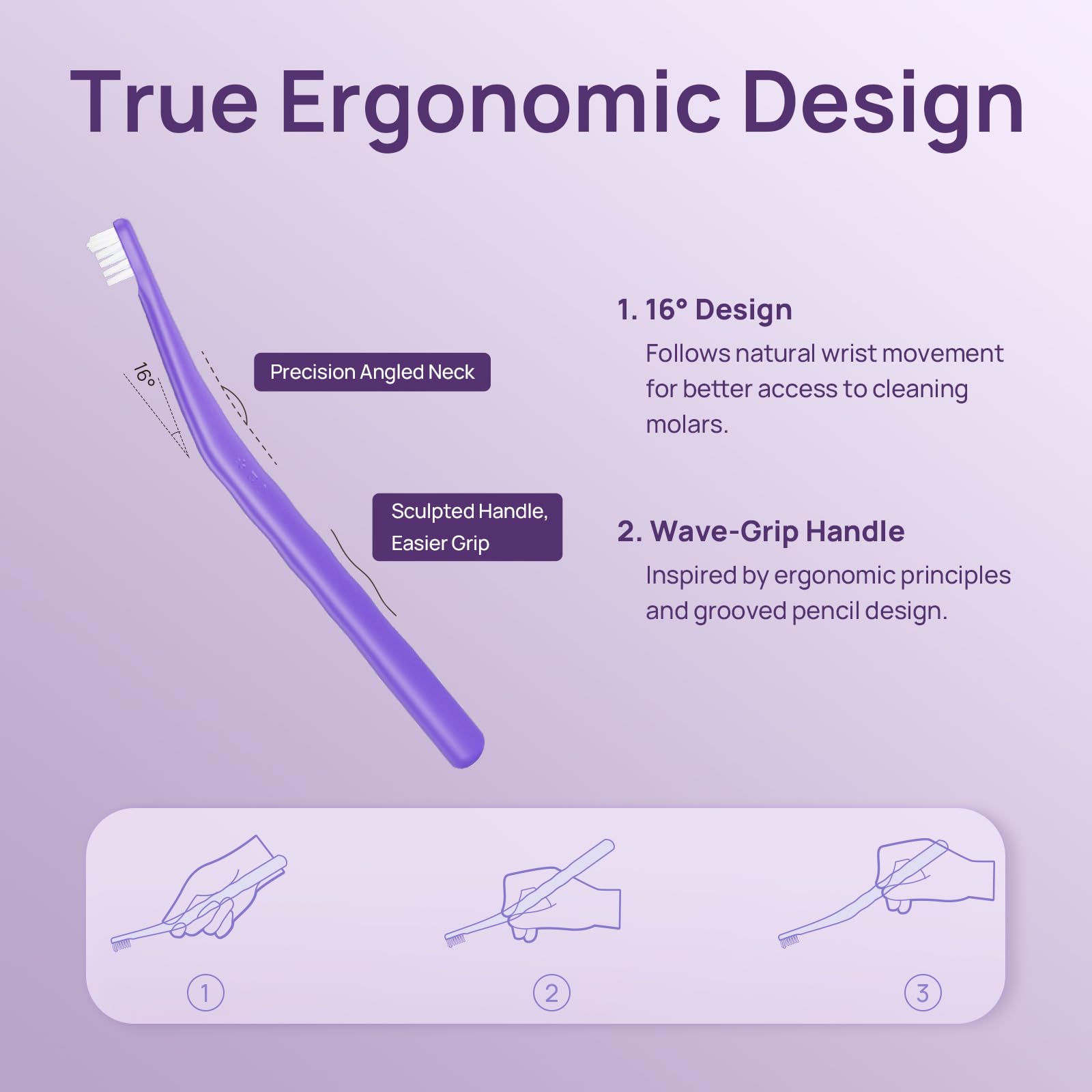 HICC PET Toothbrush for Dogs & Large Cats, Vet-Recommended Dog Toothbrush with Triple Bristle, Ergonomic Design, Improves Oral Hygiene, Deep Teeth Cleaning, Gum & Dental Care, Toothpaste Not Included