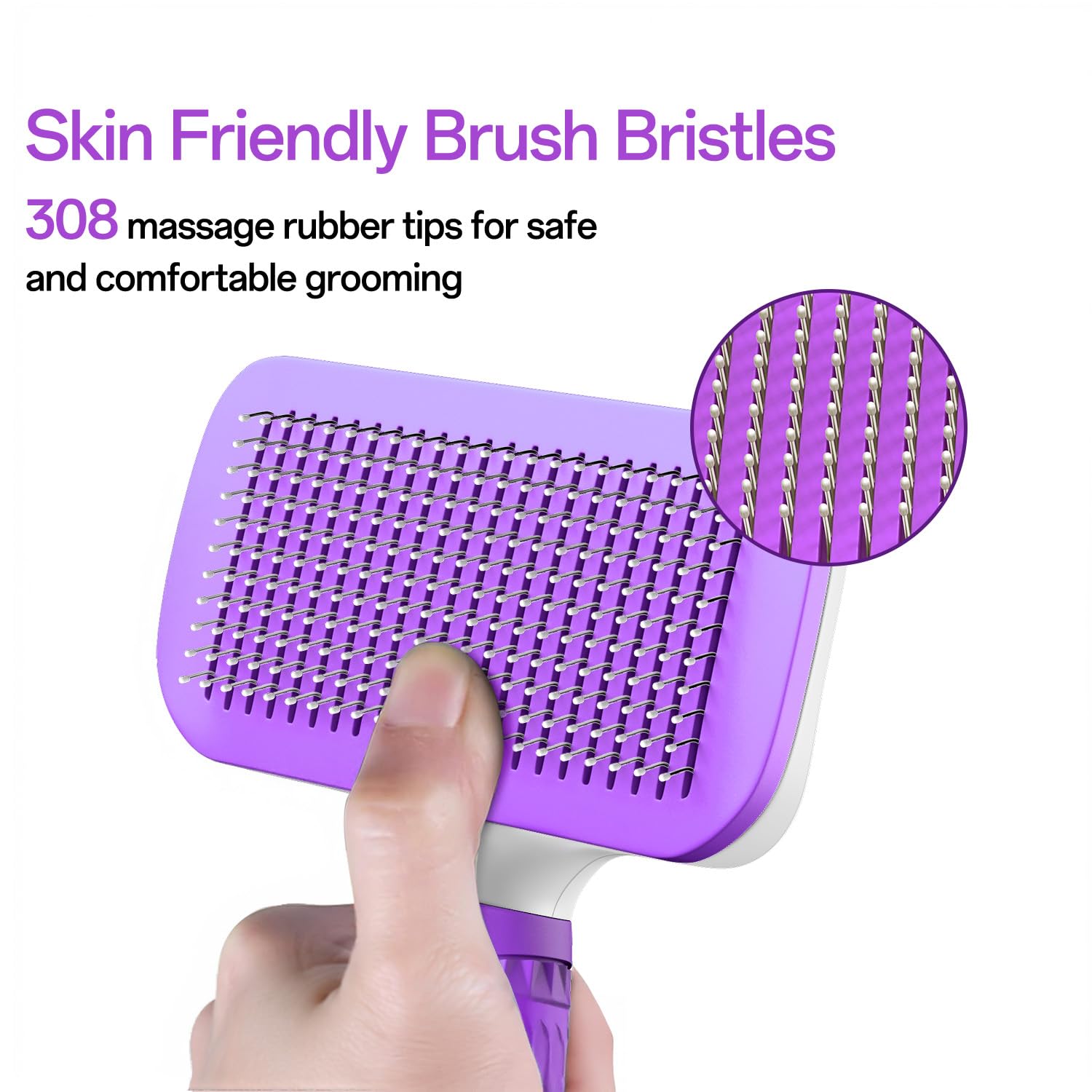 ACE2ACE Dog Brush, Cat Brush for Shedding Long and Short Haired, Self-Cleaning Dog Slicker Brush, Removes Loose Fur for Puppy, Cockapoo, Labrador, Golden Retriever, Pomeranian, Poodle, Rabbits, Blue