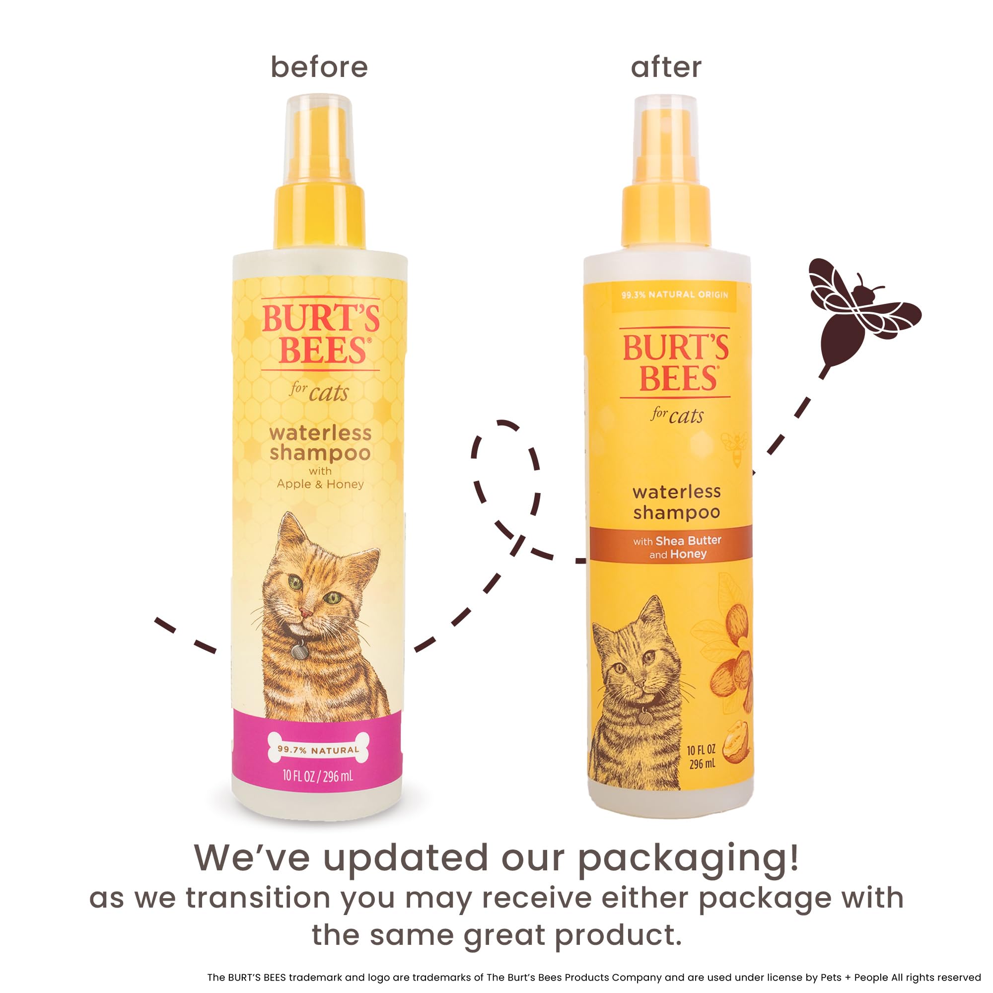 Burt's Bees for Cats Hypoallergenic Cat Shampoo with Shea Butter & Honey | Best Shampoo for Cats with Dry or Sensitive Skin | Cruelty Free, Sulfate & Paraben Free, pH Balanced for Cats - 10 Fl Oz