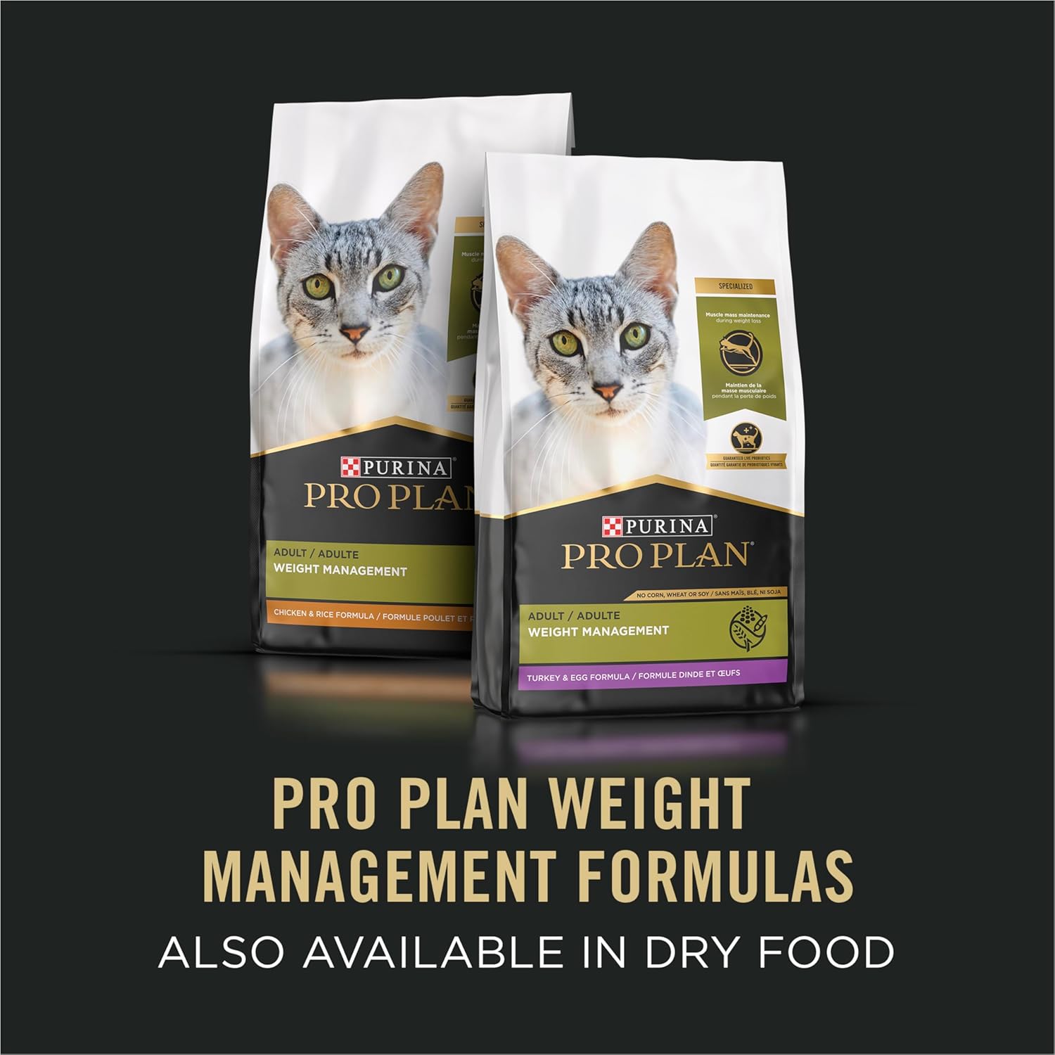 Purina Pro Plan Wet Cat Food, Focus, Adult Weight Management Turkey and Rice Entre, 3-Ounce Can, Pack of 24