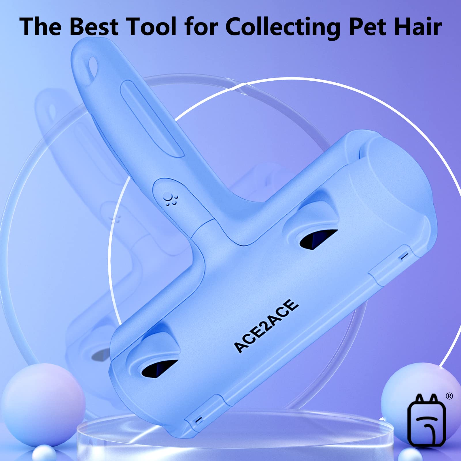 Pet Hair Remover Roller, ACE2ACE Reusable Animal Hair Removal Brush for Dogs and Cats, Self Clean Pet Fur from Carpet, Furniture, Rugs, Laundry, Clothes and Bedding, Sofa