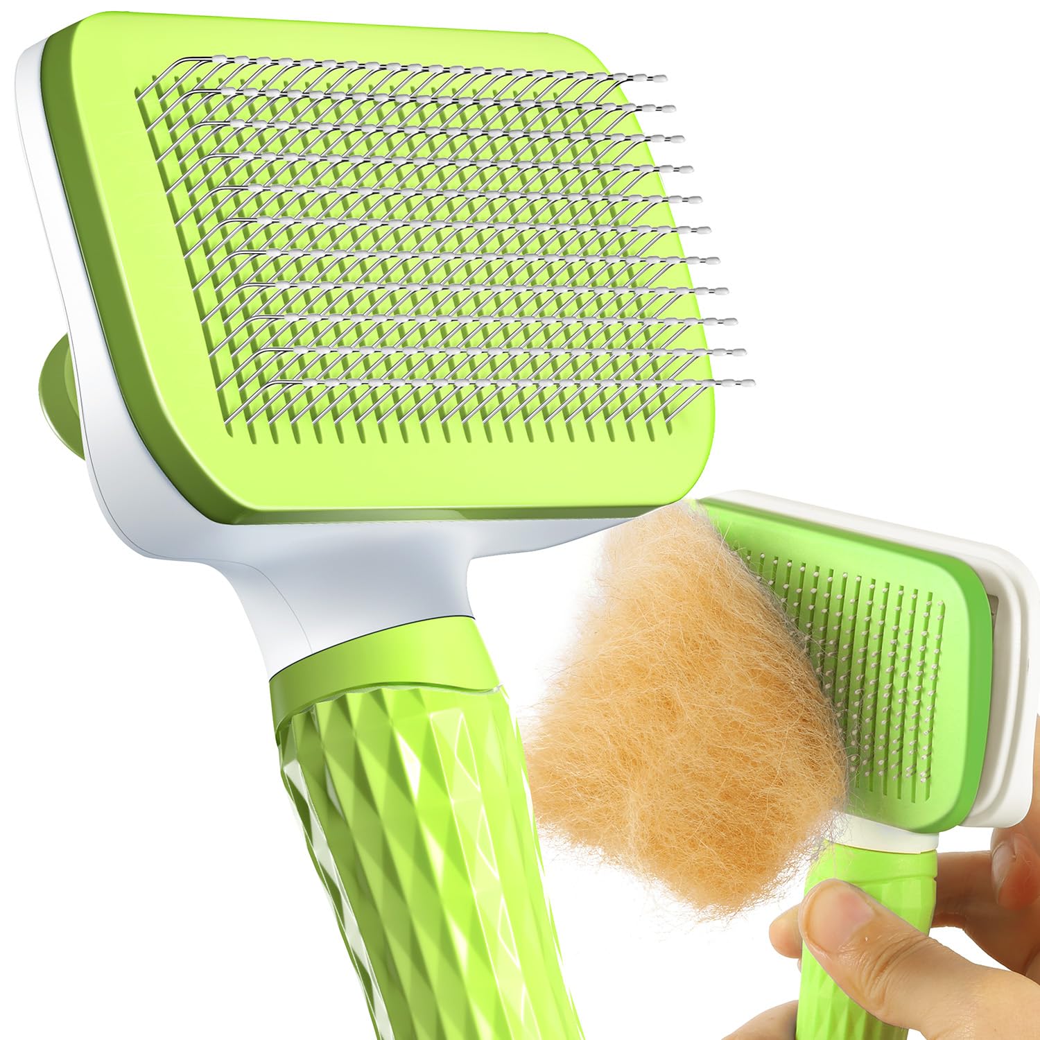 ACE2ACE Dog Brush, Cat Brush for Shedding Long and Short Haired, Self-Cleaning Dog Slicker Brush, Removes Loose Fur for Puppy, Cockapoo, Labrador, Golden Retriever, Pomeranian, Poodle, Rabbits, Blue