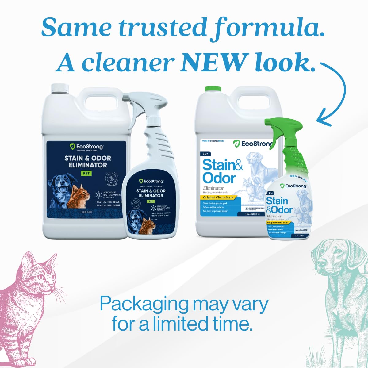 Eco Strong Pet Stain and Odor Remover - Cat Urine Enzyme Cleaner Destroyer, Urine Destroyer for Dogs, Pet Urine Enzyme Cleaner - 32 OZ