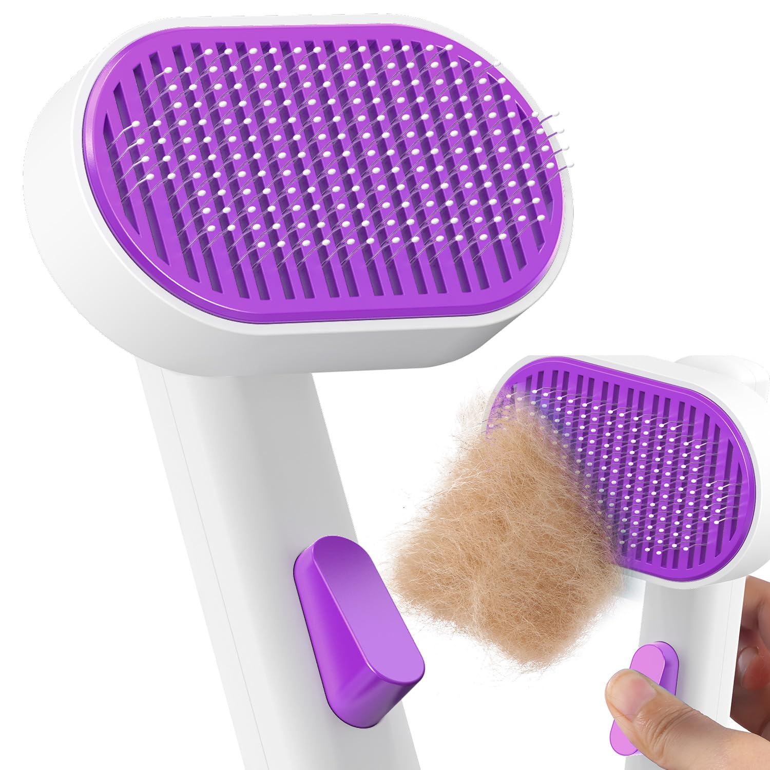 ACE2ACE Dog Brush, Cat Brush for Shedding Long and Short Haired, Self-Cleaning Dog Slicker Brush, Removes Loose Fur for Puppy, Cockapoo, Labrador, Golden Retriever, Pomeranian, Poodle, Rabbits, Blue
