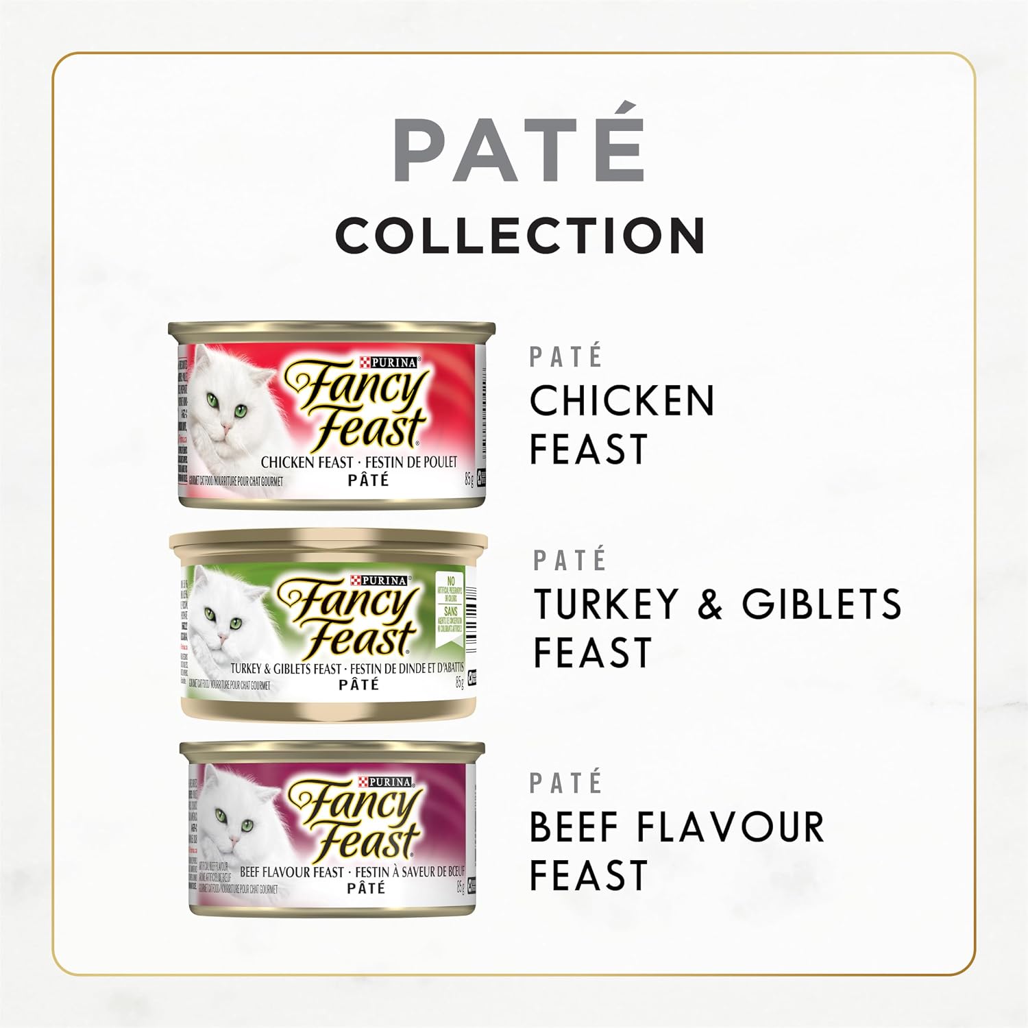 Fancy Feast Deli Supper Wet Cat Food, Pate Variety Pack 3 Flavours - 85 g Can (12 Pack)