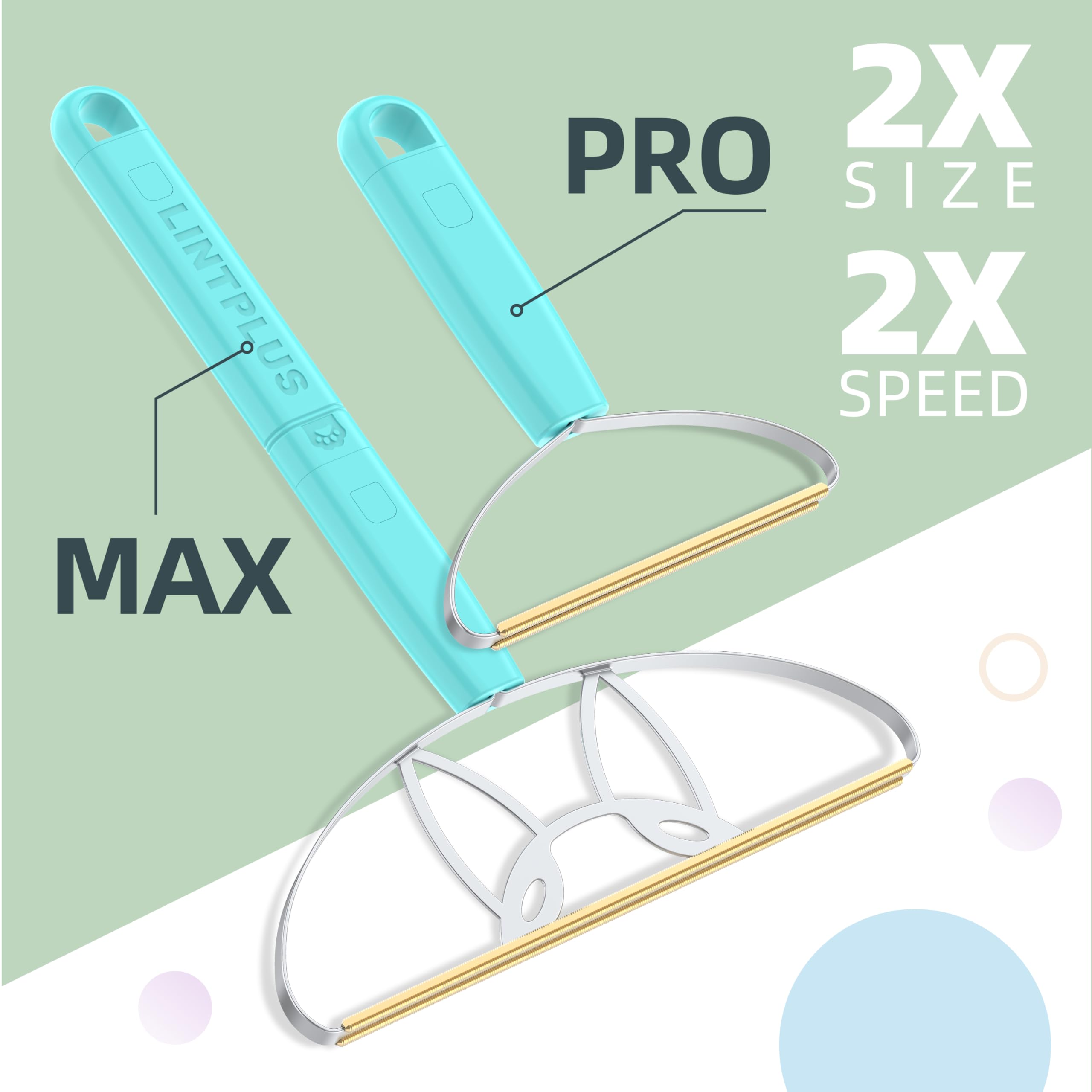 LINTPLUS Deep Cleaner Pro Pet Hair Remover - Special Cat & Dog Hair Remover for Multi Fabric, Edge, Carpet, Rake, Scraper - Easy to Use, Every Hair!