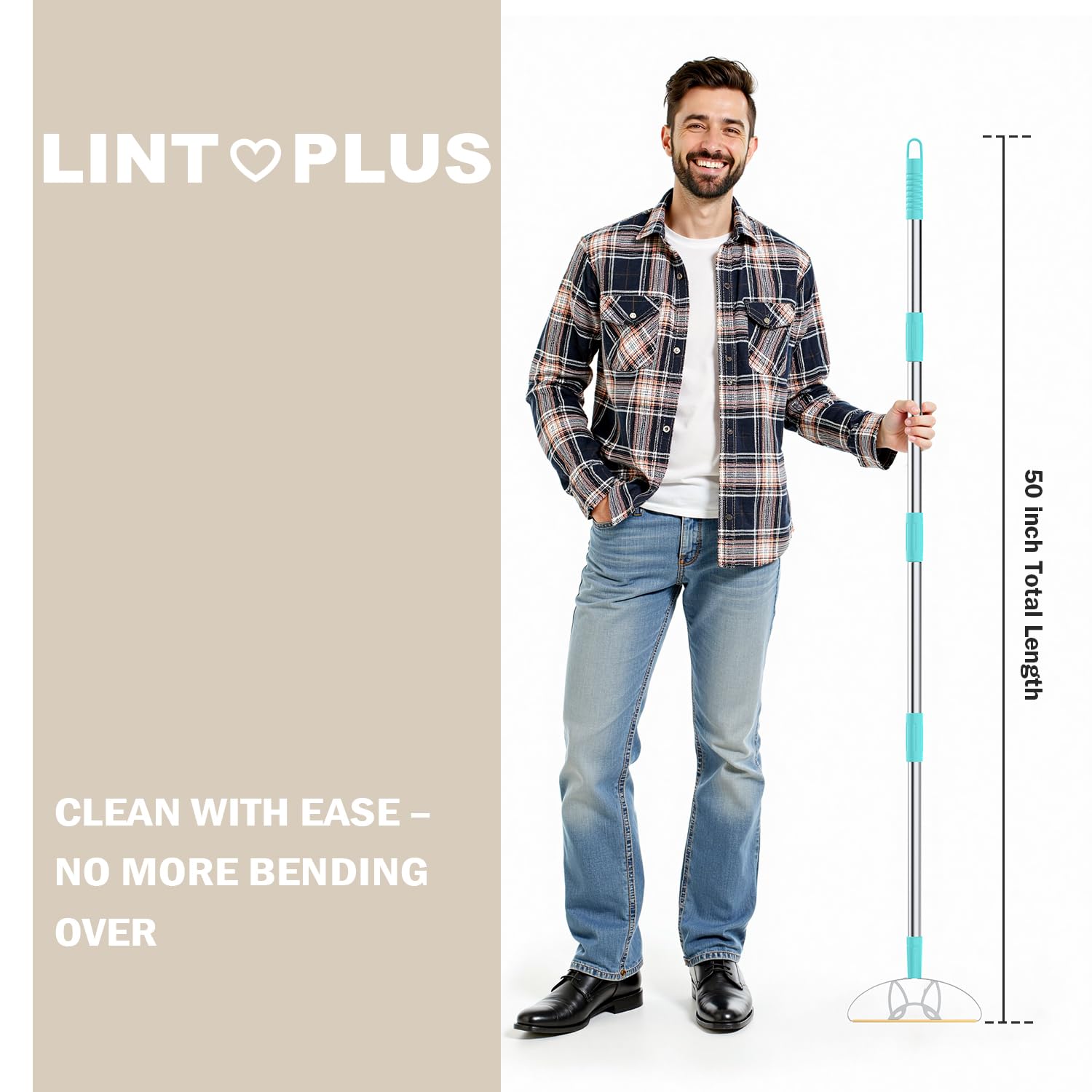 LINTPLUS Deep Cleaner Pro Pet Hair Remover - Special Cat & Dog Hair Remover for Multi Fabric, Edge, Carpet, Rake, Scraper - Easy to Use, Every Hair!