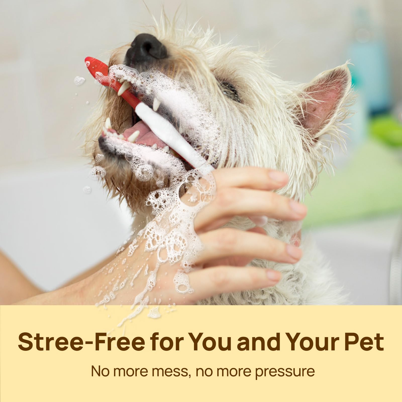HICC Pet Teeth Cleaning Finger Wipes for Dogs & Cats, Vet-Recommended Remove Bad Breath, Plaque, Tartar Buildup, Fresh Breath Dog Tooth Brushing Kit, Dog Finger Toothbrush & Toothpaste Alternatives