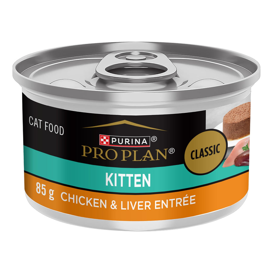 Purina Pro Plan Wet Cat Food, Focus, Kitten Chicken and Liver Entrée, 3-Ounce Can, Pack of 24