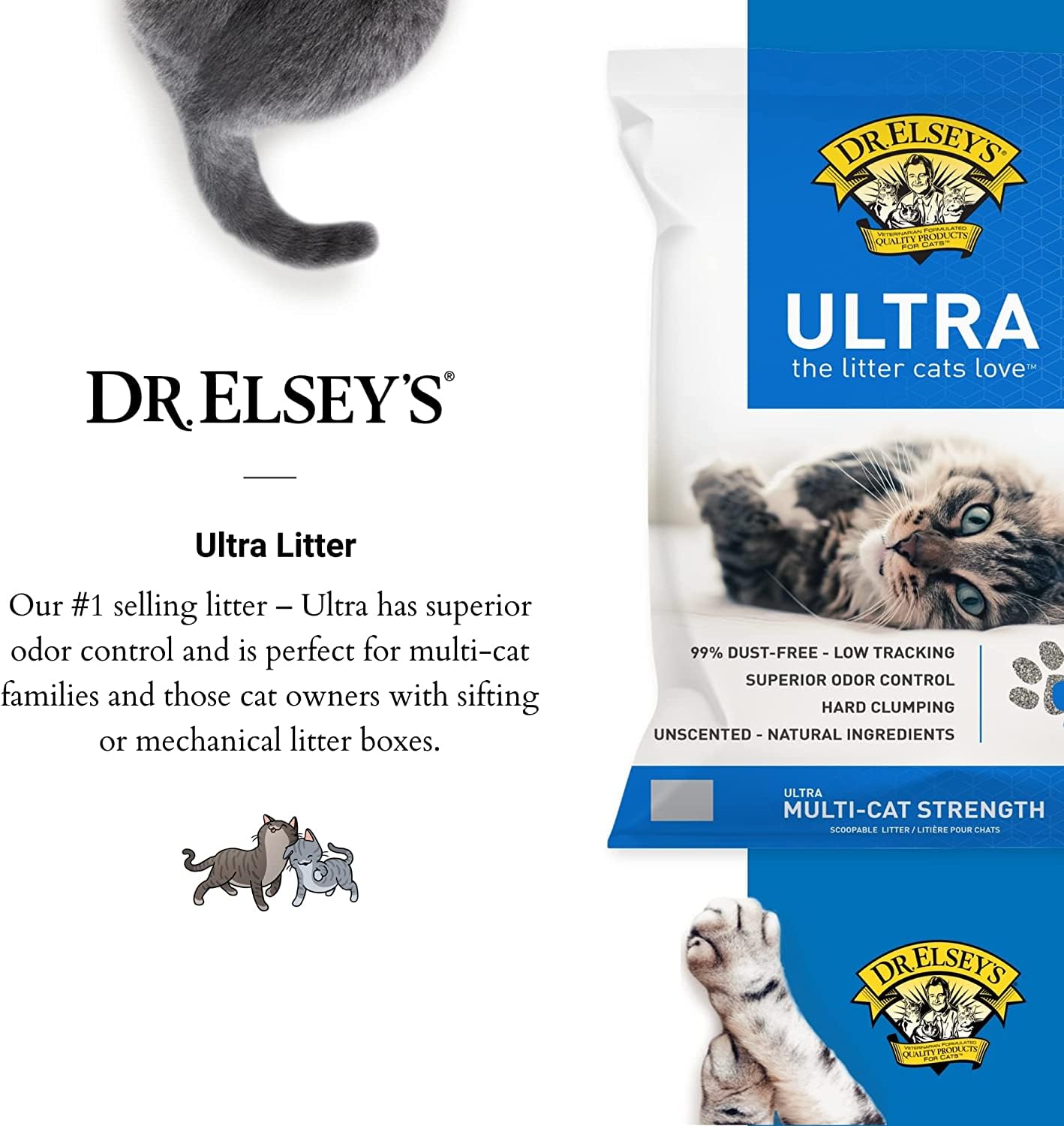 Dr. Elsey's Precious Cat Ultra Cat Litter, 18 lb, Multi-Colored