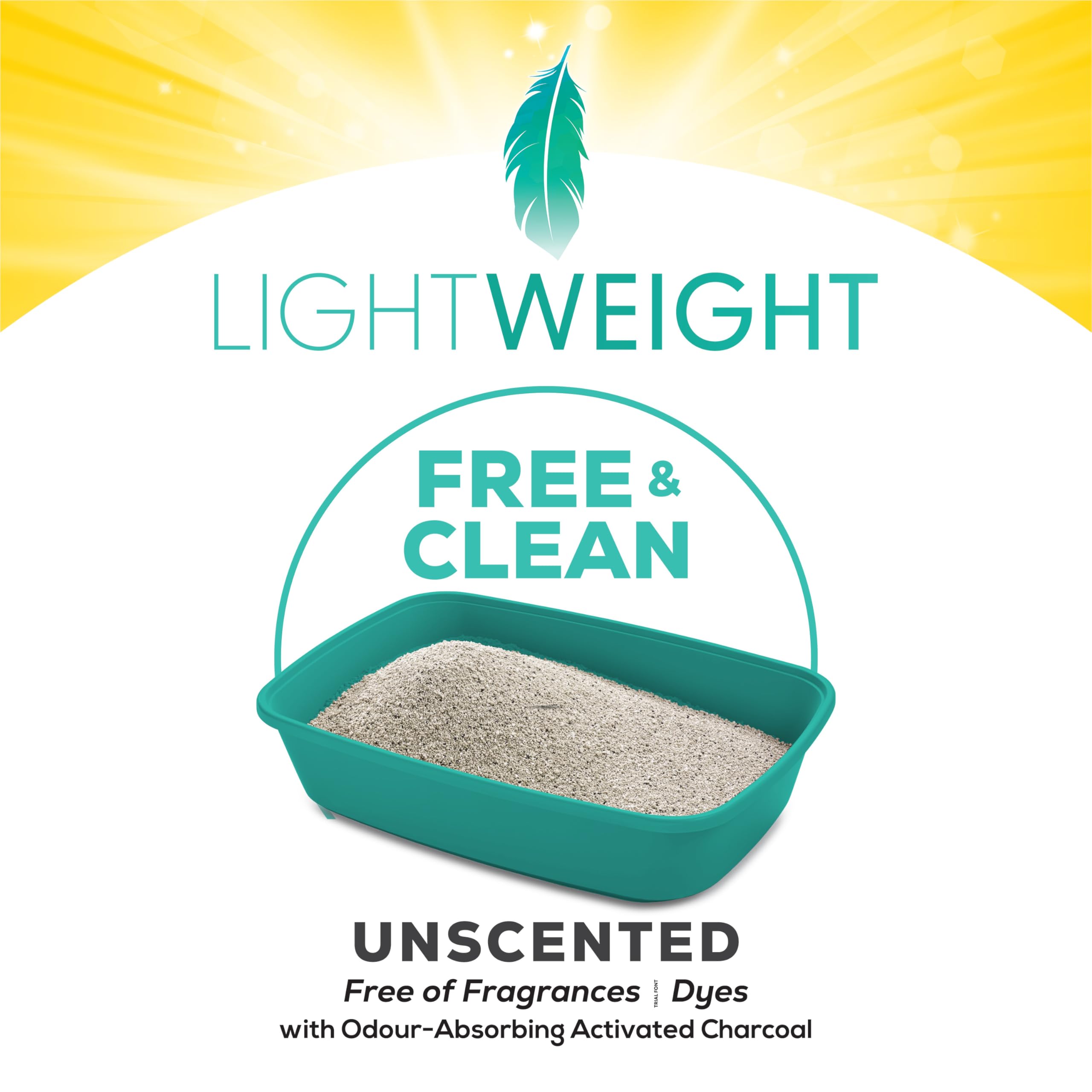 Tidy Cats Free & Clean Cat Litter, LightWeight Unscented Multi-Cat - 2.72 kg Jug