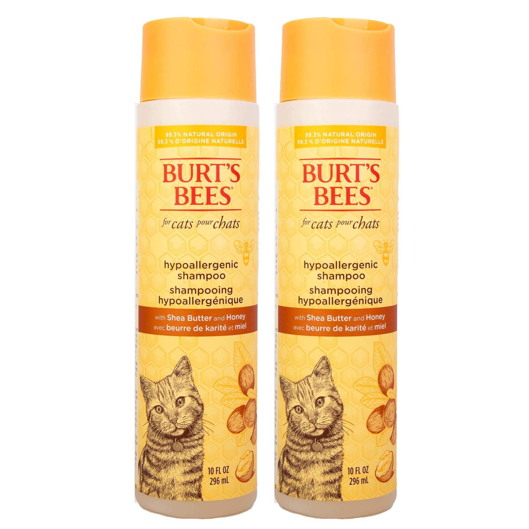 Burt's Bees for Cats Hypoallergenic Cat Shampoo with Shea Butter & Honey | Best Shampoo for Cats with Dry or Sensitive Skin | Cruelty Free, Sulfate & Paraben Free, pH Balanced for Cats - 10 Fl Oz