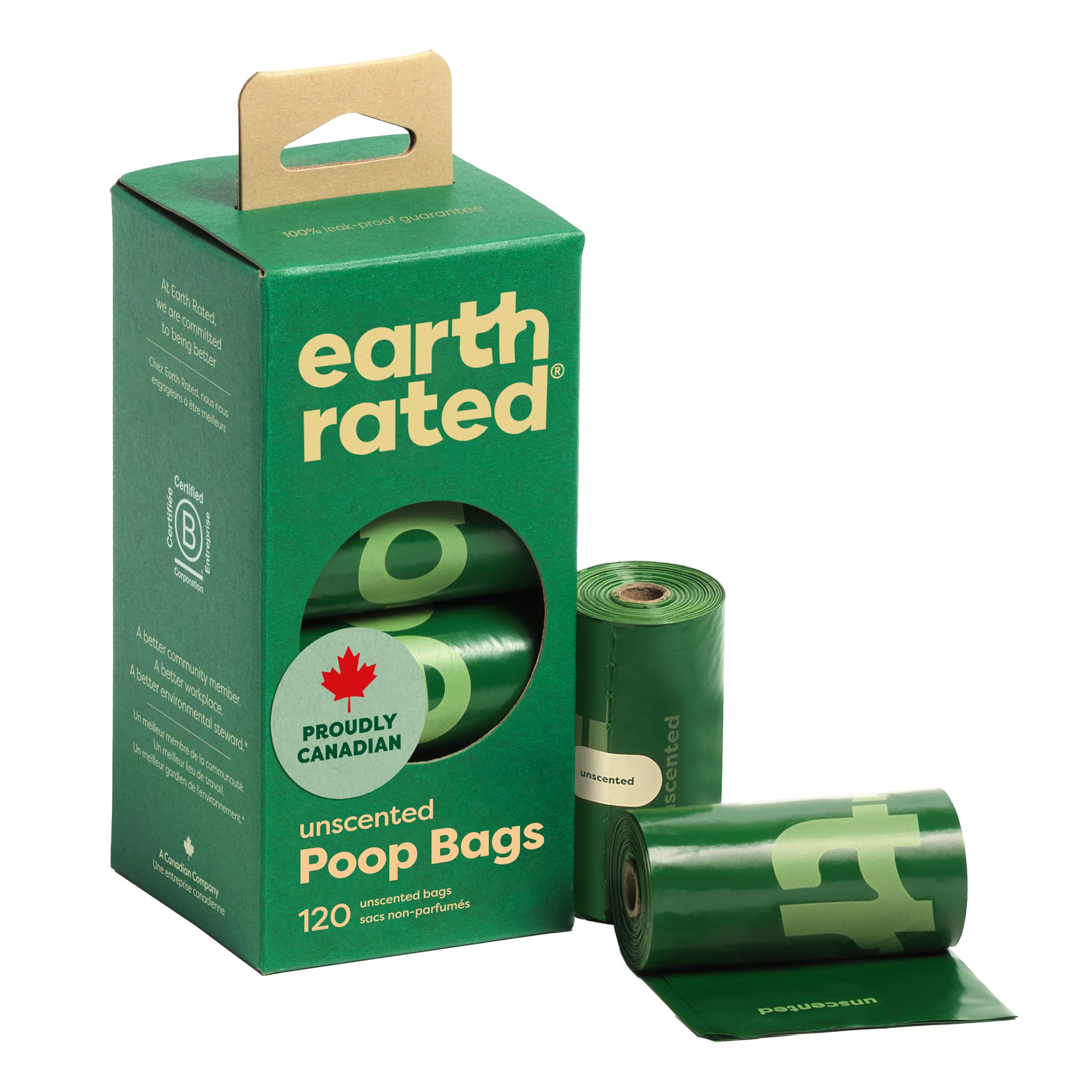 Earth Rated (A Canadian Company), Poop Bags for Dogs, Guaranteed Leak Proof and Extra Thick Waste Bag Refill Rolls, Lavender Scented, 270 Count