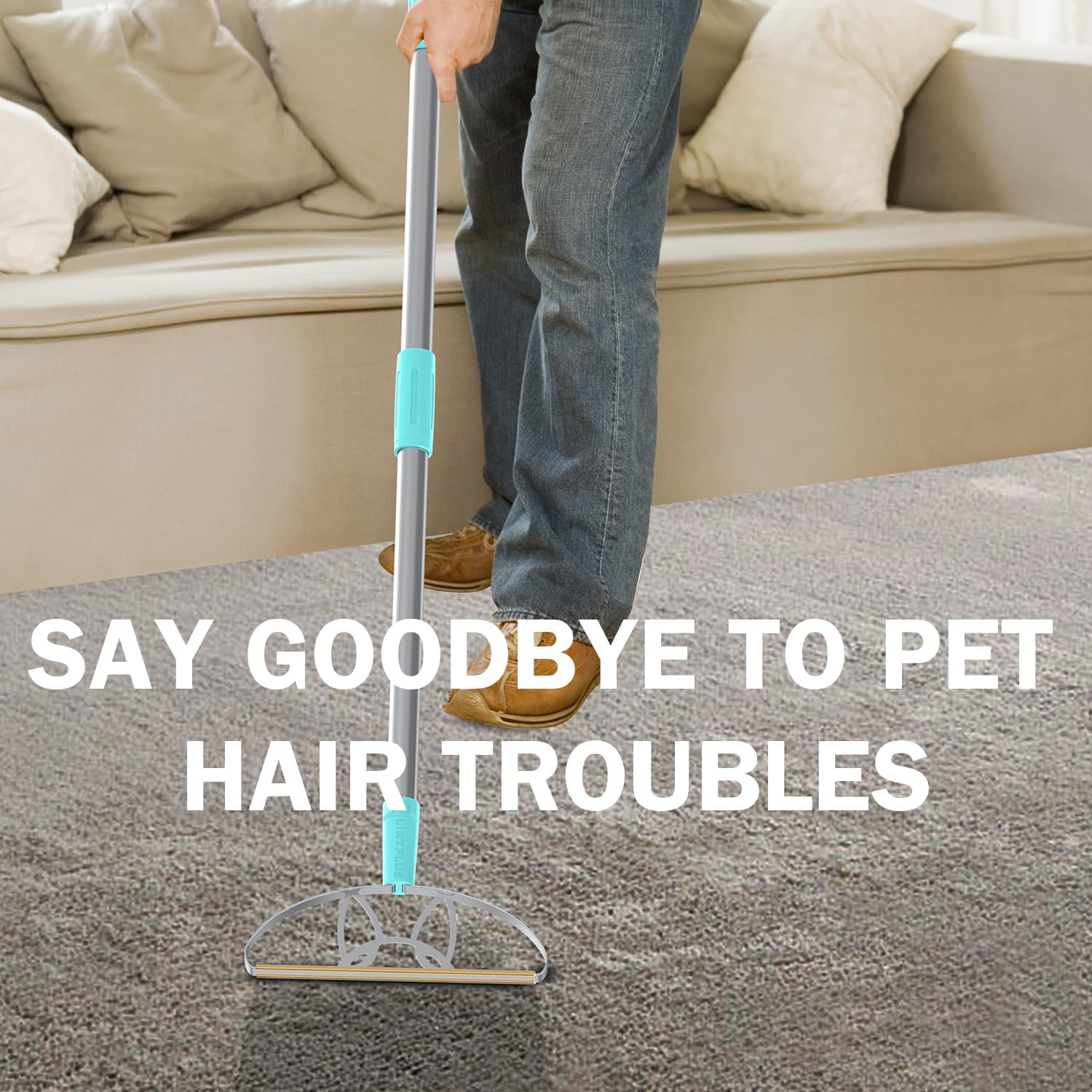 LINTPLUS Deep Cleaner Pro Pet Hair Remover - Special Cat & Dog Hair Remover for Multi Fabric, Edge, Carpet, Rake, Scraper - Easy to Use, Every Hair!