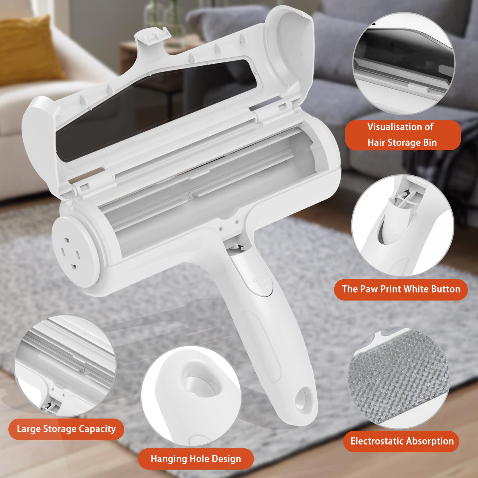 Pet Hair Remover Roller, ACE2ACE Reusable Animal Hair Removal Brush for Dogs and Cats, Self Clean Pet Fur from Carpet, Furniture, Rugs, Laundry, Clothes and Bedding, Sofa