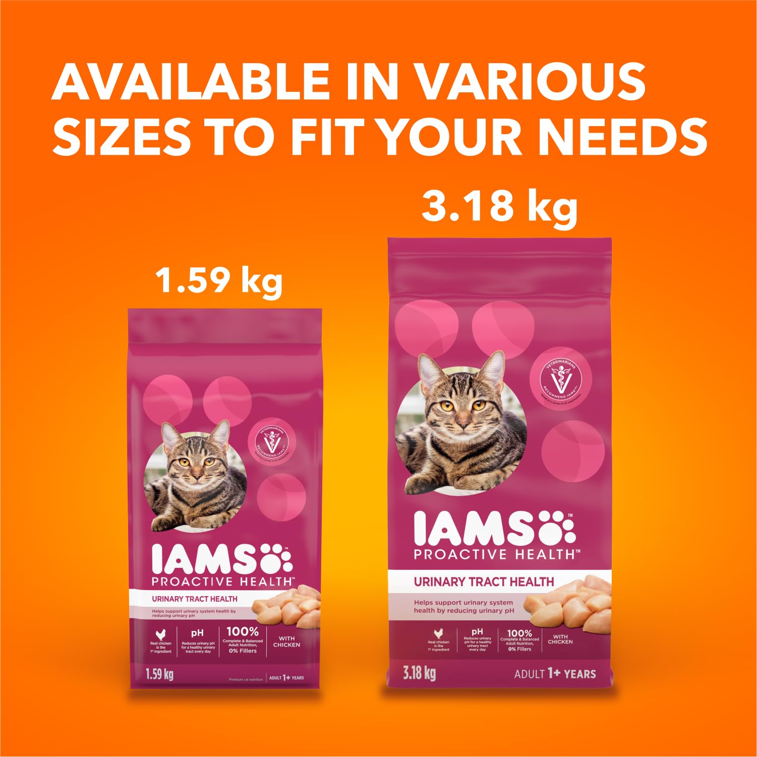 IAMS Proactive Health Urinary Tract Health Adult Dry Cat Food – with Chicken – 3.18KG (7LB) Bag