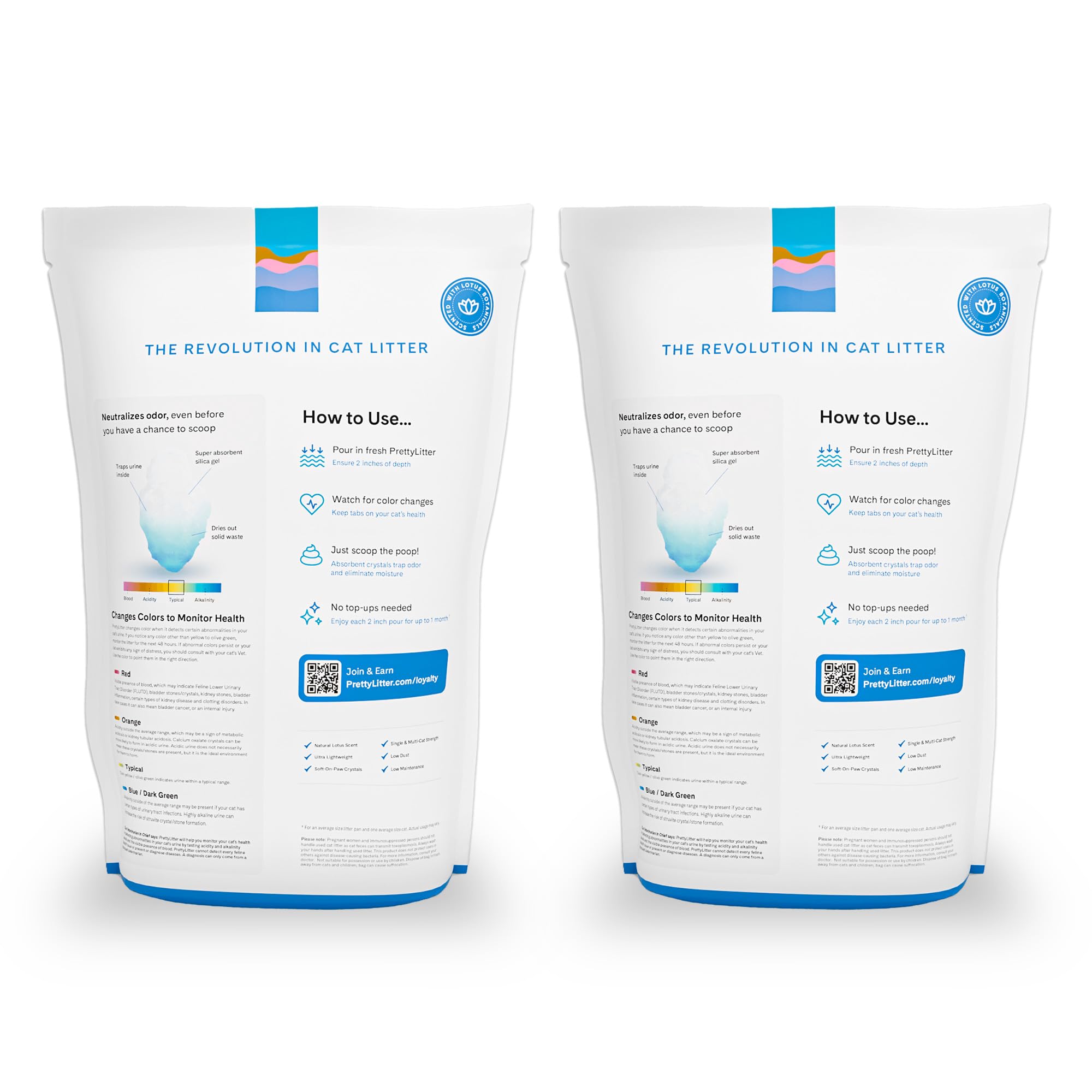 PrettyLitter Health Monitoring Cat Litter (Unscented, Non Clumping) | Lightweight & Low Tracking, Colour Changing Silica Gel Crystals, Advanced Odour Control — 6 Lbs, 1-Pack (Up to 1 Month Supply)