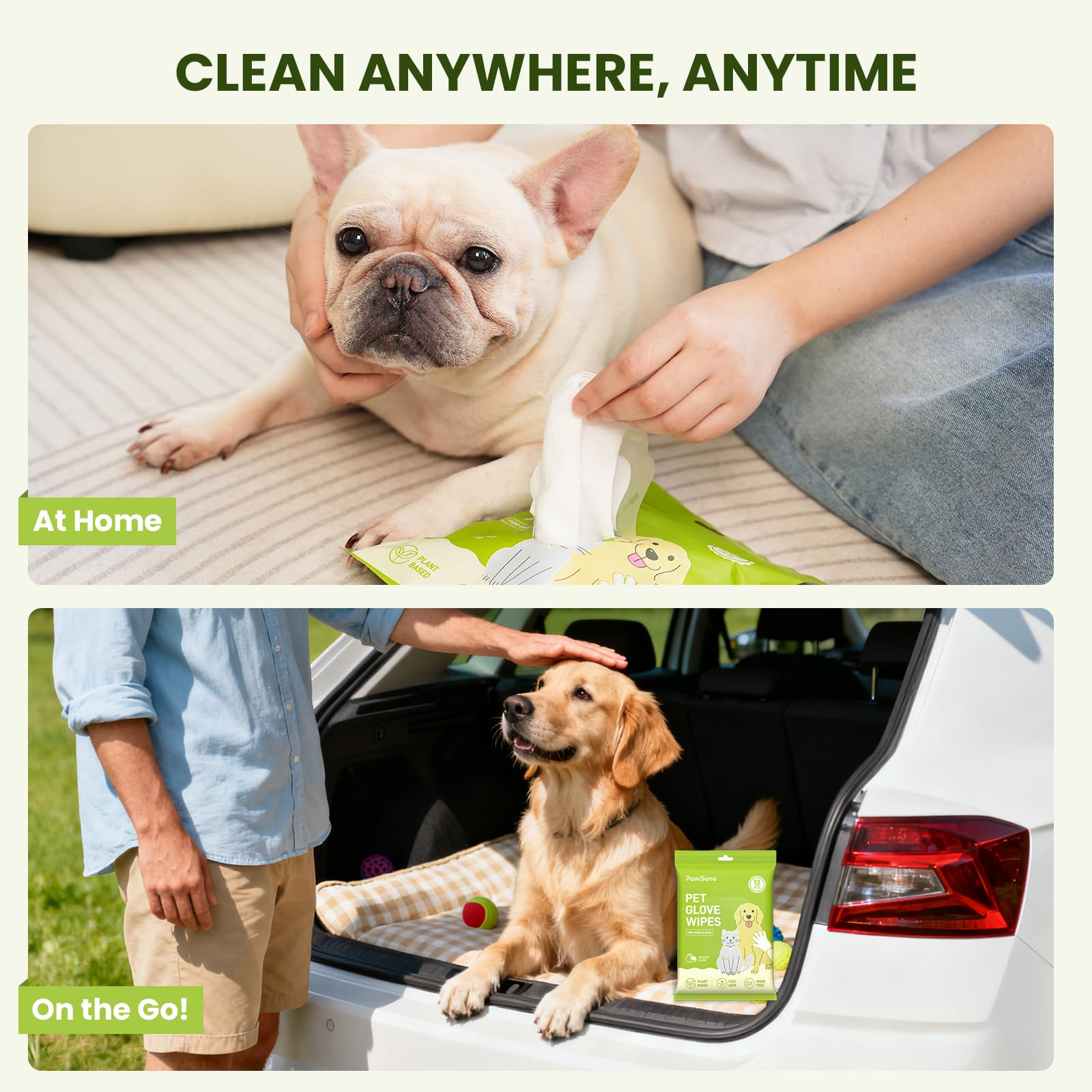 36PCS Hypoallergenic Pet Glove Wipes for Dogs & Cats - Quick Clean & Deodorizing Between Baths & Travel | Dog Washing Wipes for Fur, Butt, Paws, Eyes & Ears |Cat Cleaning Gloves for Grooming & Bathing