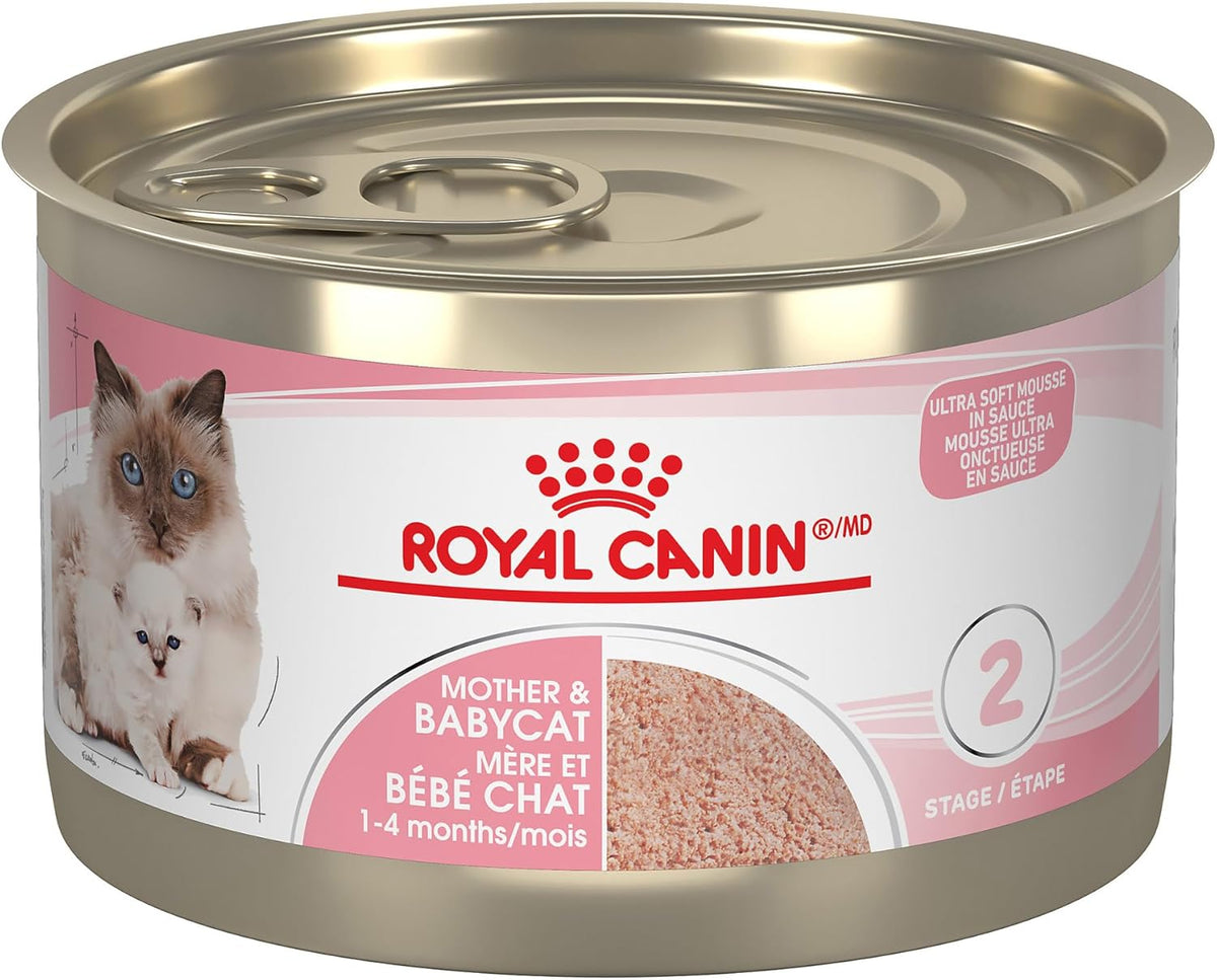 Royal Canin Feline Health Nutrition Mother & Babycat Ultra Soft Mousse in Sauce Canned Cat Food, 5.1 oz can (24-Count)