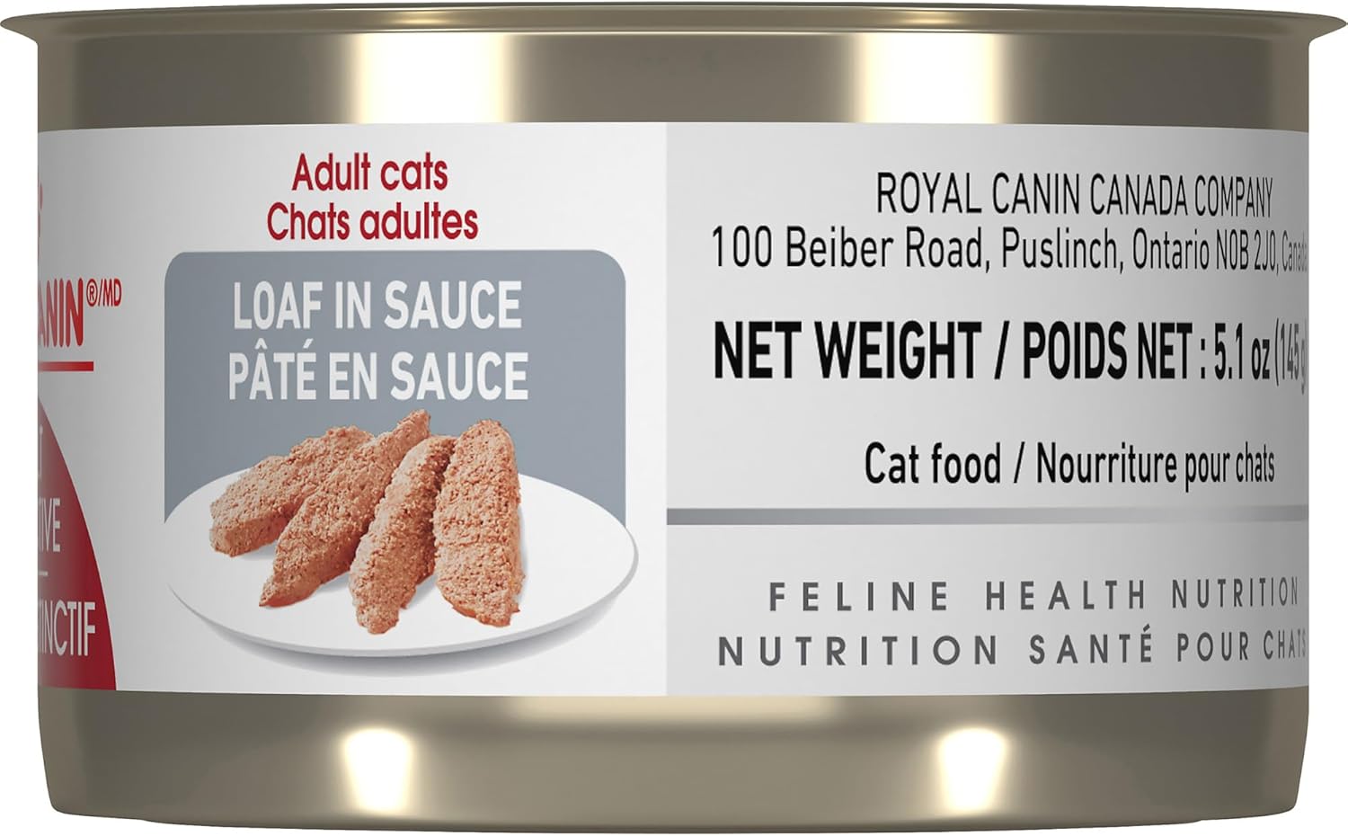 Royal Canin Feline Health Nutrition Adult Instinctive Loaf in Sauce Canned Cat Food, 5.1 oz can (24-Count)
