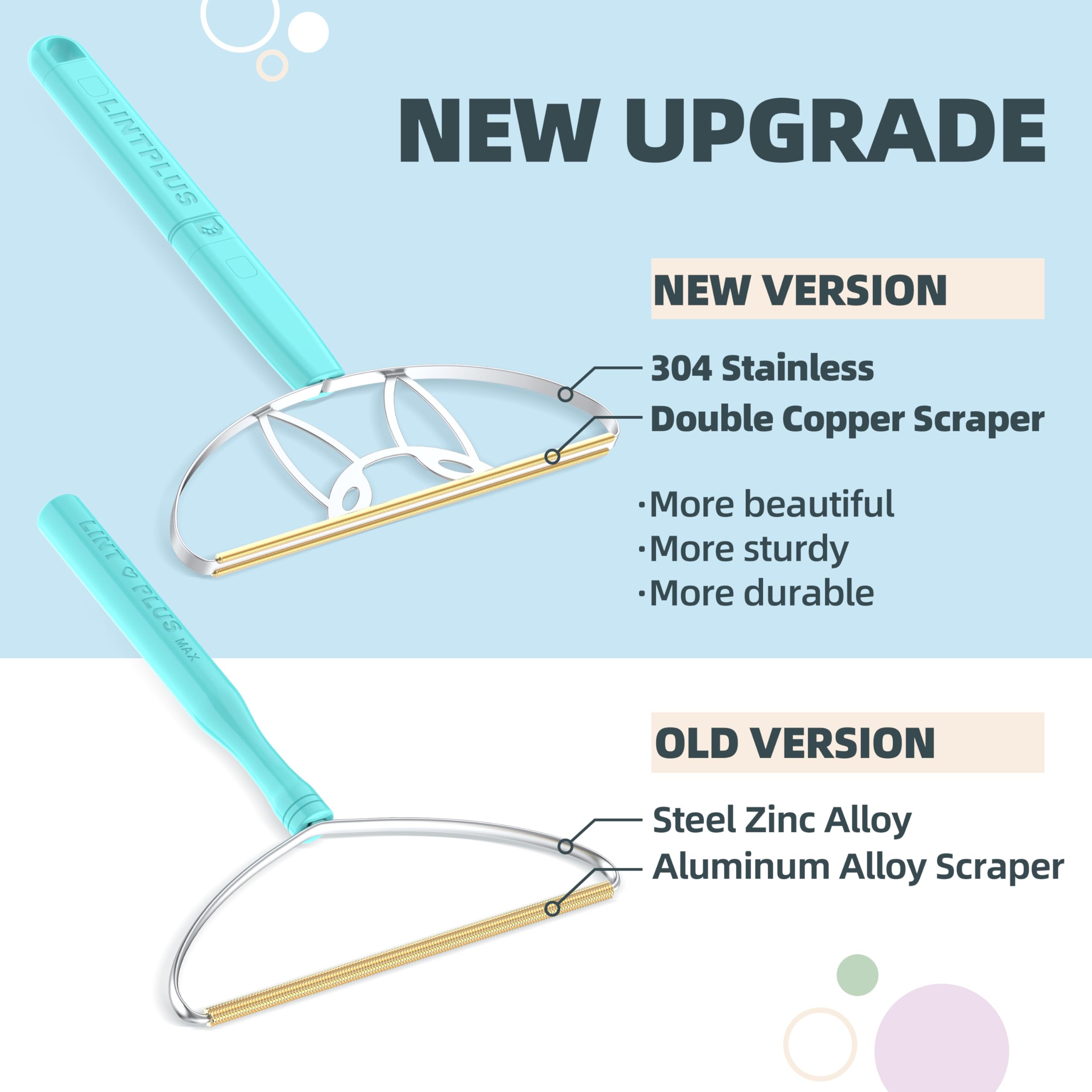 LINTPLUS Deep Cleaner Pro Pet Hair Remover - Special Cat & Dog Hair Remover for Multi Fabric, Edge, Carpet, Rake, Scraper - Easy to Use, Every Hair!