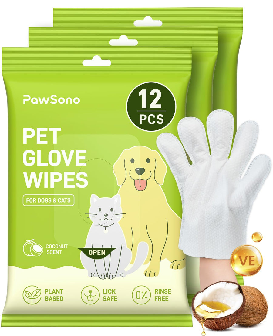 36PCS Hypoallergenic Pet Glove Wipes for Dogs & Cats - Quick Clean & Deodorizing Between Baths & Travel | Dog Washing Wipes for Fur, Butt, Paws, Eyes & Ears |Cat Cleaning Gloves for Grooming & Bathing