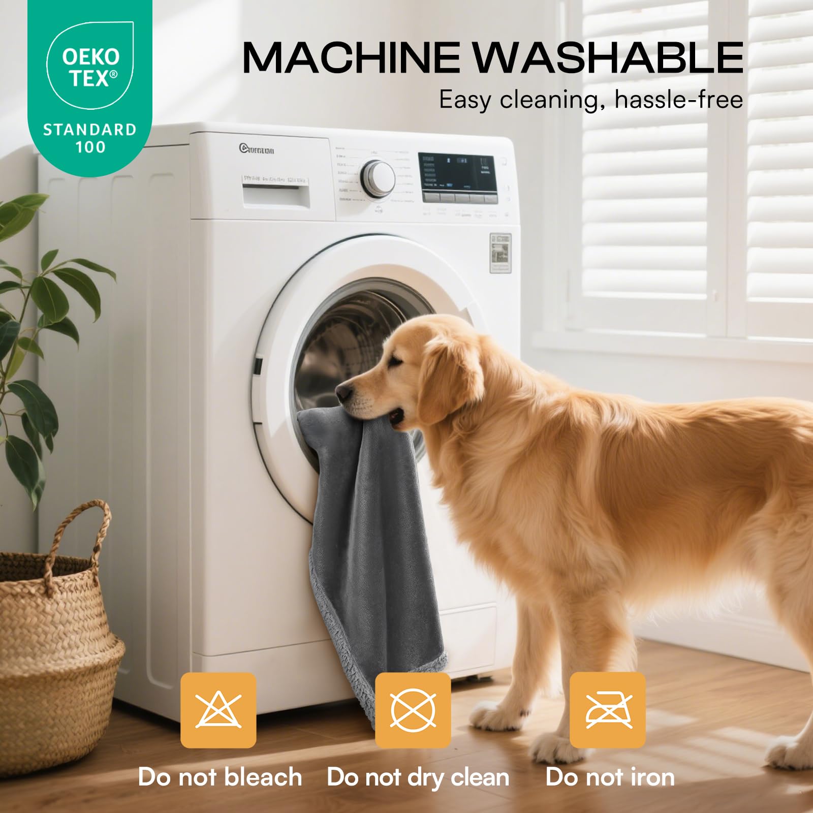Luciphia Waterproof Bed Blanket Washable,Soft Sherpa Fleece Puppy Reversible Throw Blankets for Small Dog Cat,Furniture Cover Protector Couch Bed from Liquid Pee and Pet Fur, Grey, 40" x 28"