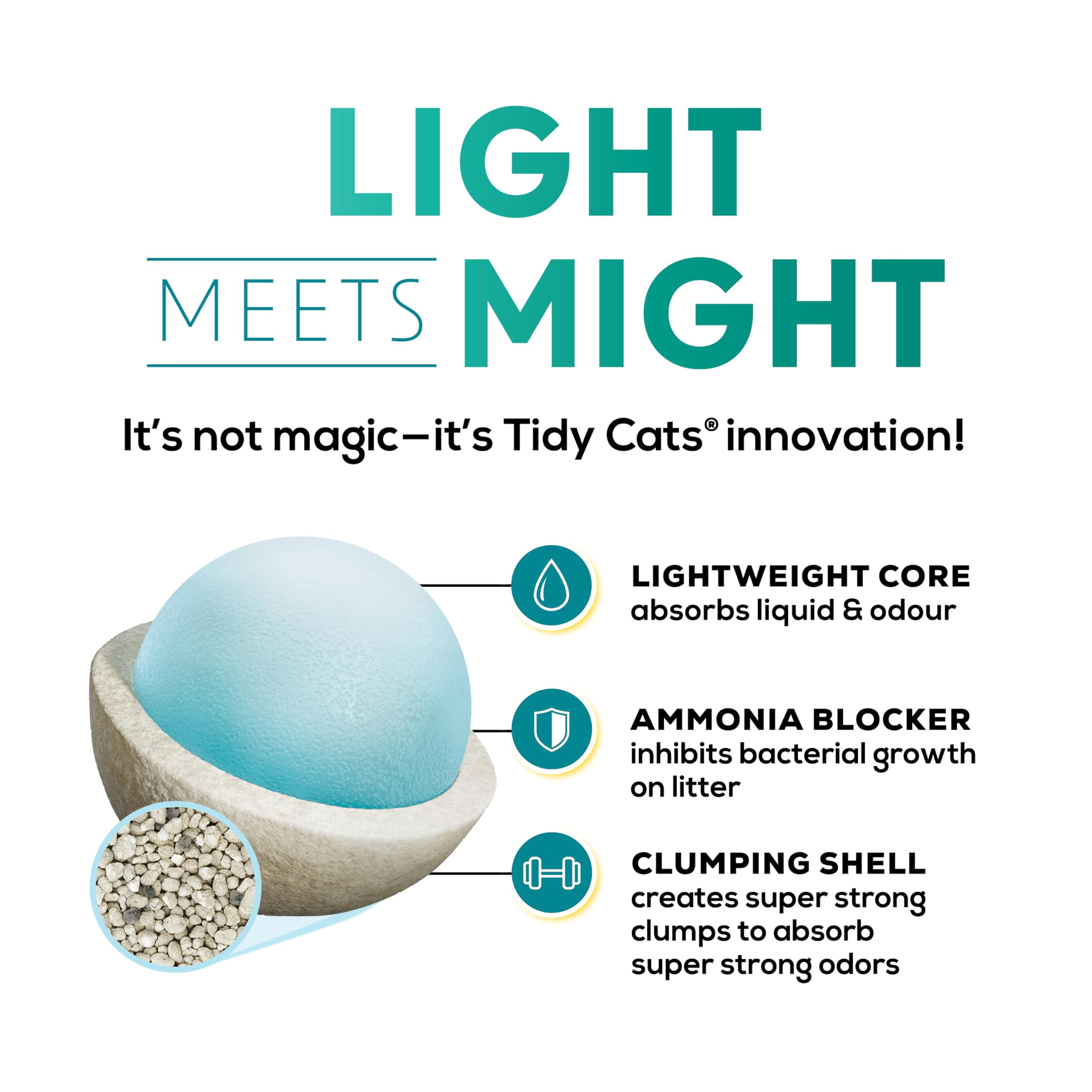 Tidy Cats Free & Clean Cat Litter, LightWeight Unscented Multi-Cat - 2.72 kg Jug