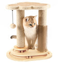 Made4Pets Cat Scratching Post with Cloud Bed Perch & Toys for Indoor Cats, Small Cat Tree Tower with Sisal Cat Scratcher & 2 Layer Track Balls, 6-in-1 with Self Groomer Brush & Plush Balls for Kittens