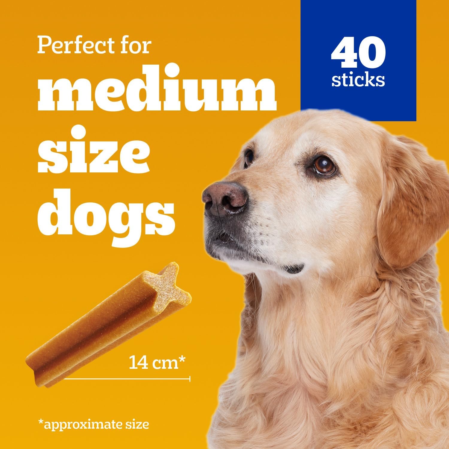 PEDIGREE DENTASTIX Oral Care Original Adult Dog Treats - for Medium Breeds - Reduces Plaque and Tartar Buildup - 40 Sticks 972g Pouch
