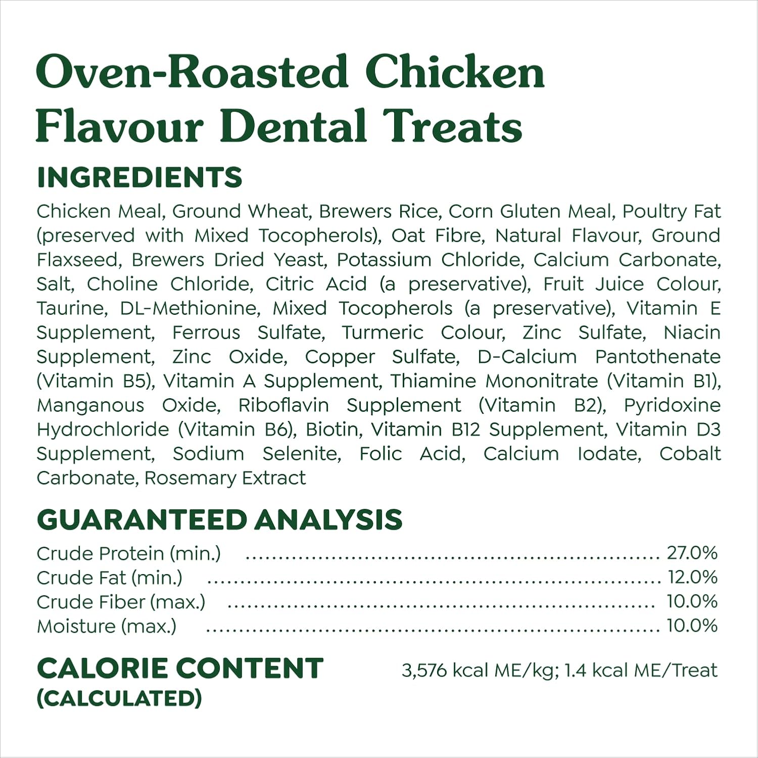 GREENIES Feline Cat Treats Natural Dental Care, Oven Roasted Chicken Flavour, 9.75oz. Tub