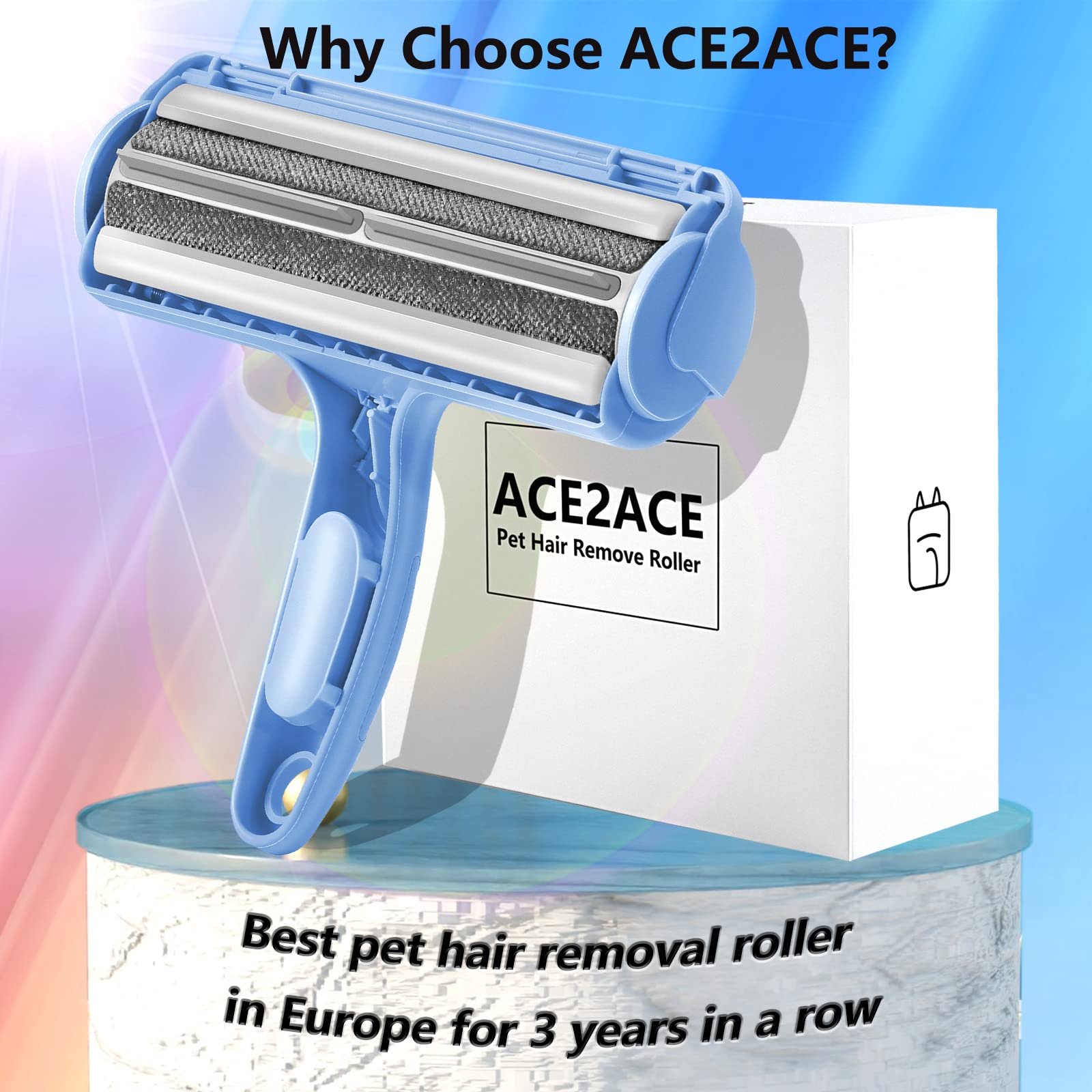 Pet Hair Remover Roller, ACE2ACE Reusable Animal Hair Removal Brush for Dogs and Cats, Self Clean Pet Fur from Carpet, Furniture, Rugs, Laundry, Clothes and Bedding, Sofa