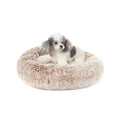 Bedfolks Calming Donut Cat Bed, Dia23 Round Fluffy Dog Beds for Small Dogs & Cat Beds for Indoor Cats, Washable Anti-Anxiety Plush Puppy Bed（Pink, Small）