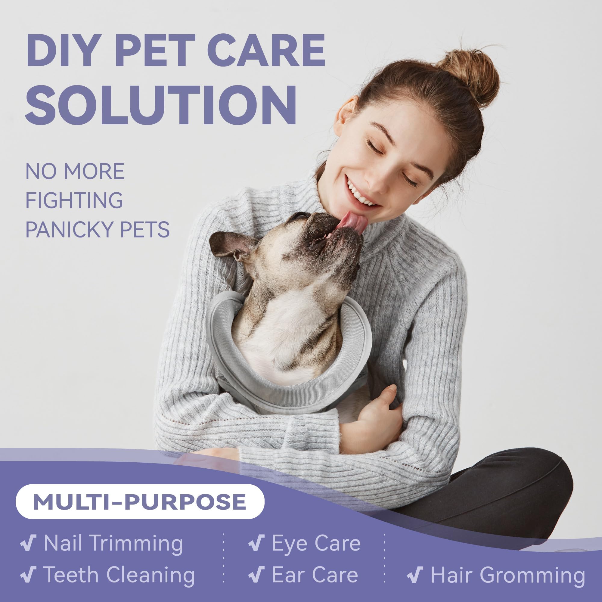 Loflaze Dog Grooming Hammock Harness for Dogs & Cats with Pet Nail Clipper Trimmer - Cat Hanger Sling for Trimming Clipping Nails- Dog Hammock Restraint Bag for Small Medium Large Dog （ Grey XS）
