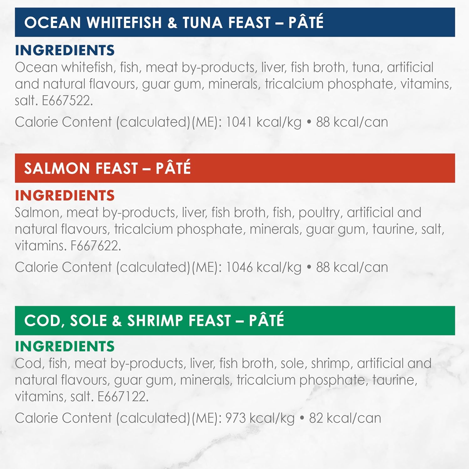 Fancy Feast Seafood Supper Wet Cat Food, Pate Variety Pack 3 Flavours - 85 g Can (24 Pack)