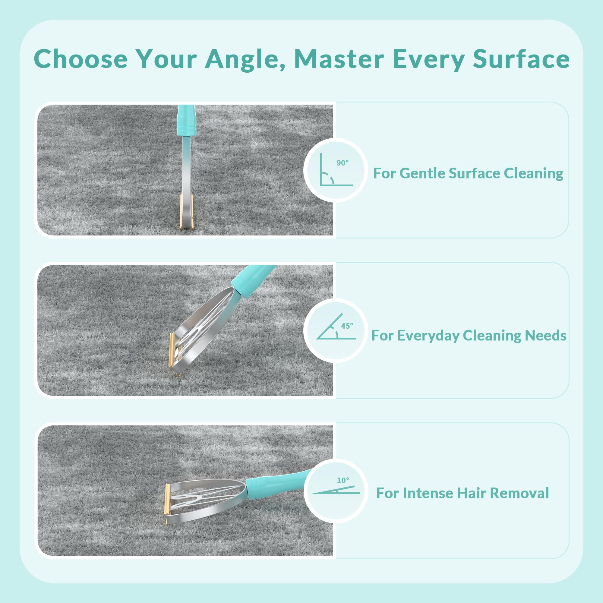 LINTPLUS Deep Cleaner Pro Pet Hair Remover - Special Cat & Dog Hair Remover for Multi Fabric, Edge, Carpet, Rake, Scraper - Easy to Use, Every Hair!