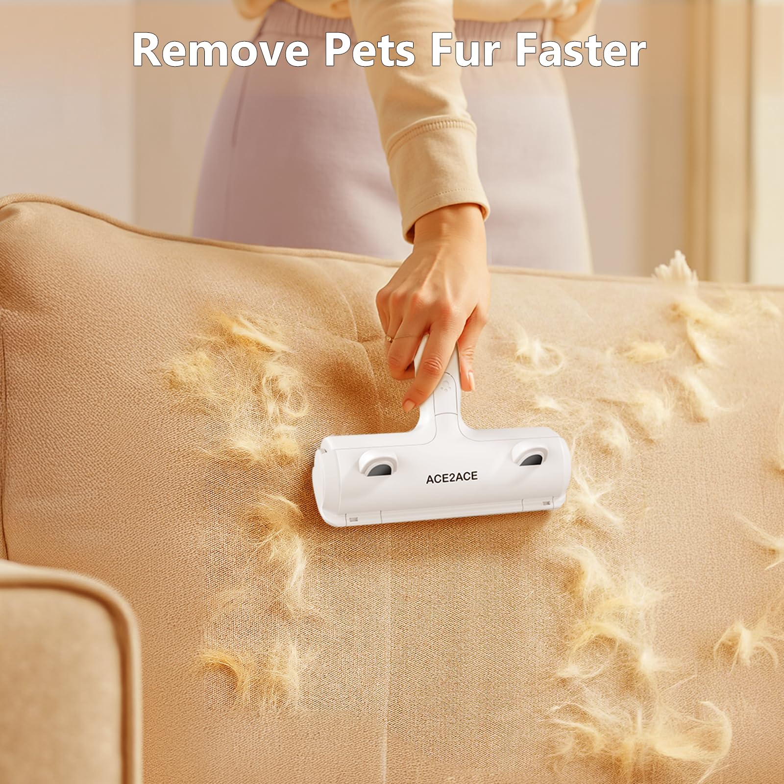 Pet Hair Remover Roller, ACE2ACE Reusable Animal Hair Removal Brush for Dogs and Cats, Self Clean Pet Fur from Carpet, Furniture, Rugs, Laundry, Clothes and Bedding, Sofa